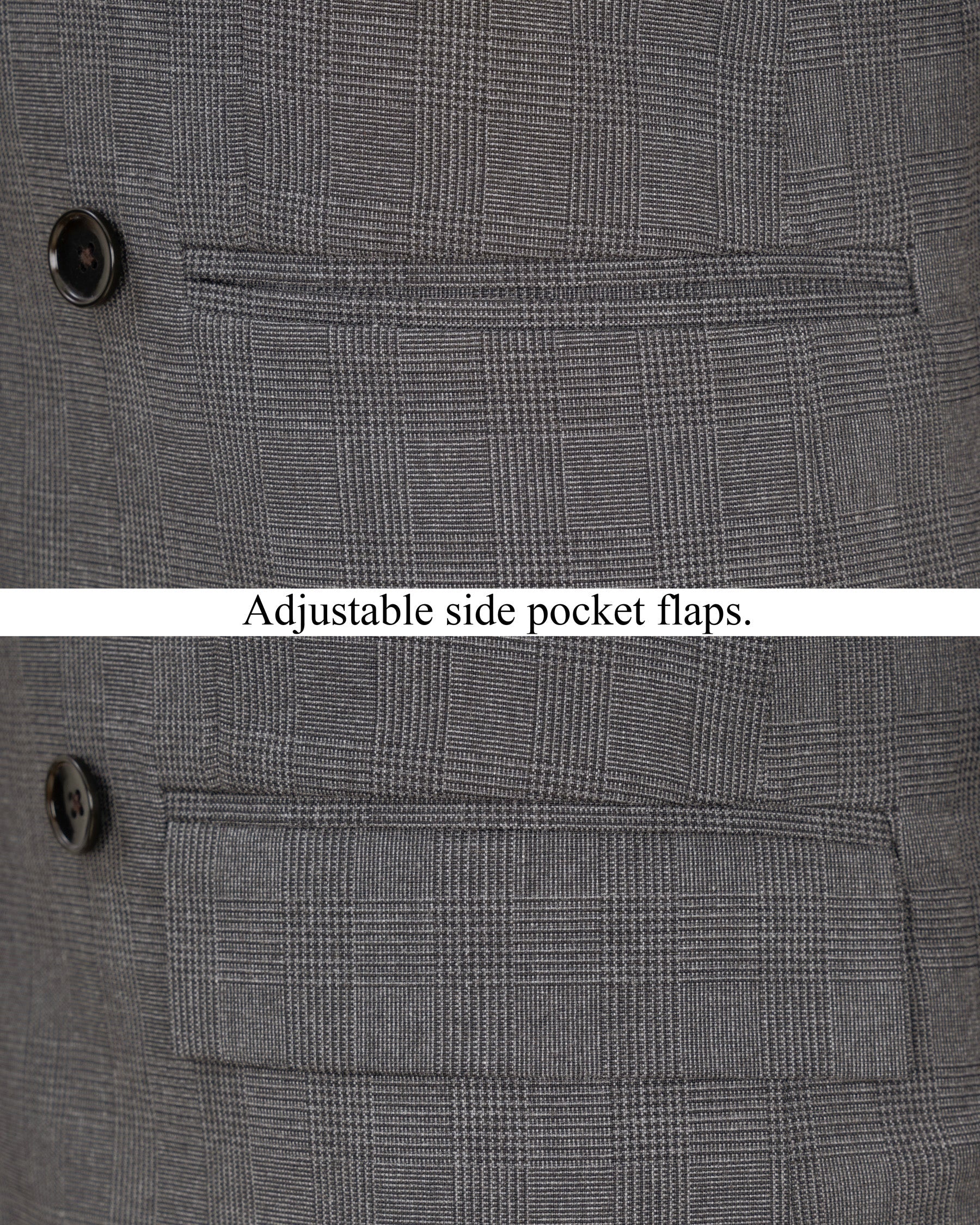 Wenge Gray Subtle Plaid Double Breasted Blazer BL1844-DB-36, BL1844-DB-38, BL1844-DB-40, BL1844-DB-42, BL1844-DB-44, BL1844-DB-46, BL1844-DB-48, BL1844-DB-50, BL1844-DB-52, BL1844-DB-54, BL1844-DB-56, BL1844-DB-58, BL1844-DB-60