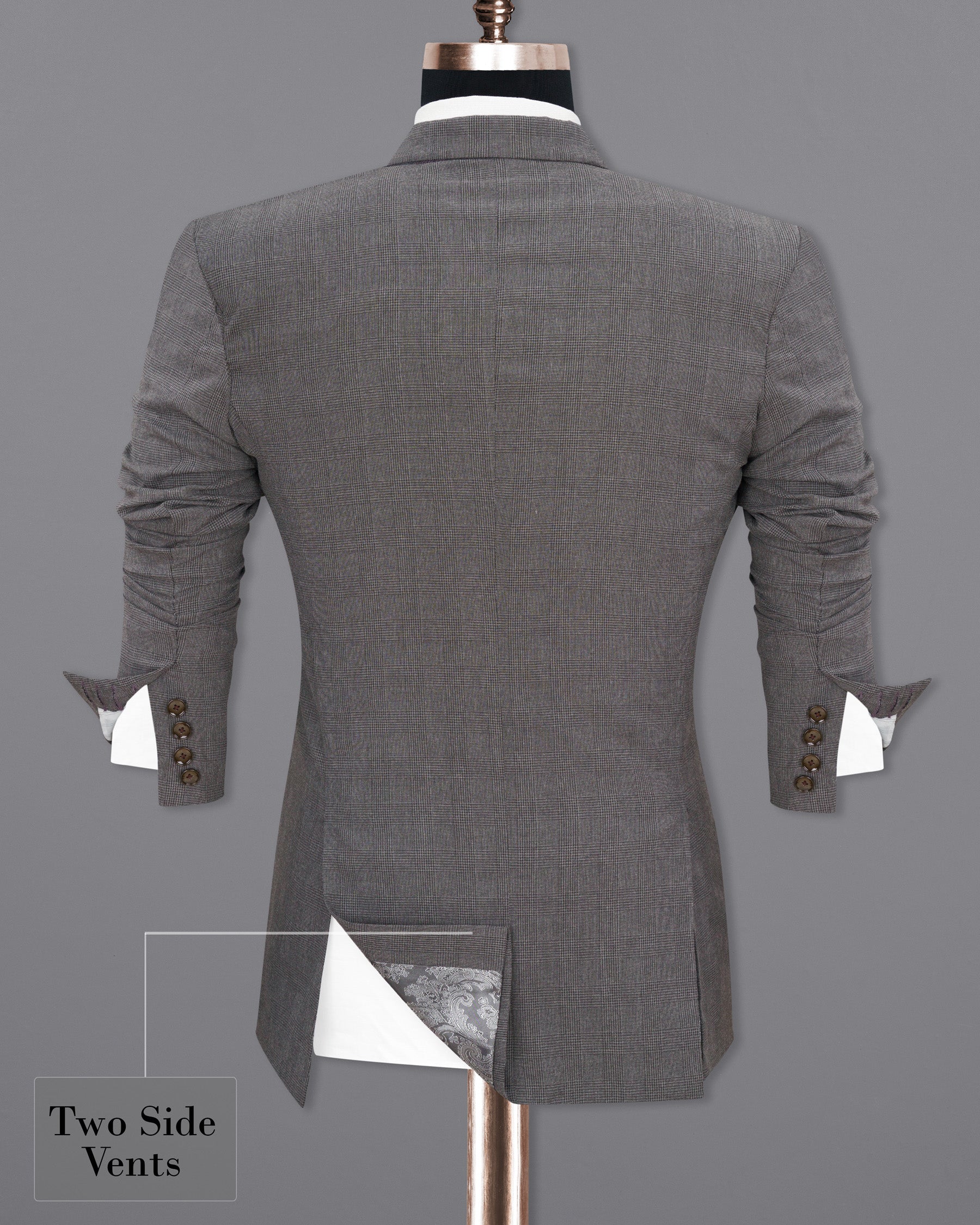 Wenge Gray Subtle Plaid Double Breasted Blazer BL1844-DB-36, BL1844-DB-38, BL1844-DB-40, BL1844-DB-42, BL1844-DB-44, BL1844-DB-46, BL1844-DB-48, BL1844-DB-50, BL1844-DB-52, BL1844-DB-54, BL1844-DB-56, BL1844-DB-58, BL1844-DB-60