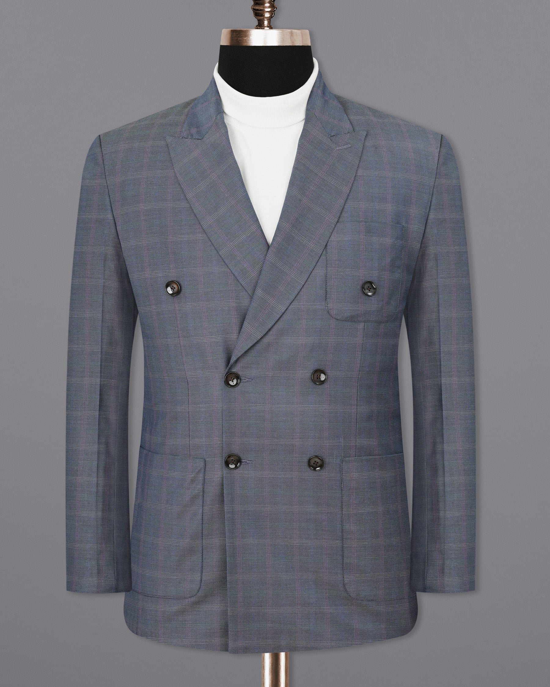 Storm Dust Plaid Double Breasted Sports Blazer BL1889-DB-PP-36,BL1889-DB-PP-38,BL1889-DB-PP-40,BL1889-DB-PP-42,BL1889-DB-PP-44,BL1889-DB-PP-46,BL1889-DB-PP-48,BL1889-DB-PP-50,BL1889-DB-PP-52,BL1889-DB-PP-54,BL1889-DB-PP-56,BL1889-DB-PP-58,BL1889-DB-PP-60