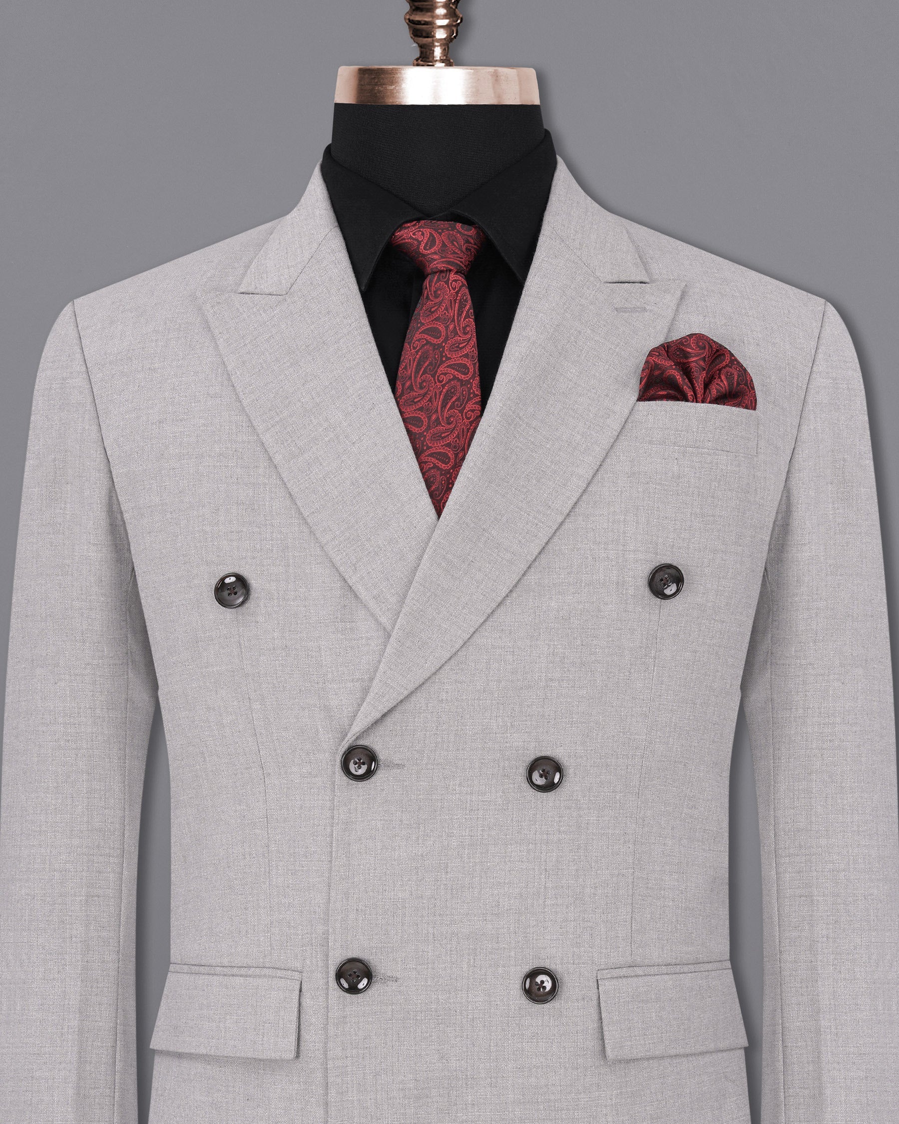 Pearl Slate Gray Double Breasted Blazer BL1900-DB-36,BL1900-DB-38,BL1900-DB-40,BL1900-DB-42,BL1900-DB-44,BL1900-DB-46,BL1900-DB-48,BL1900-DB-50,BL1900-DB-52,BL1900-DB-54,BL1900-DB-56,BL1900-DB-58,BL1900-DB-60