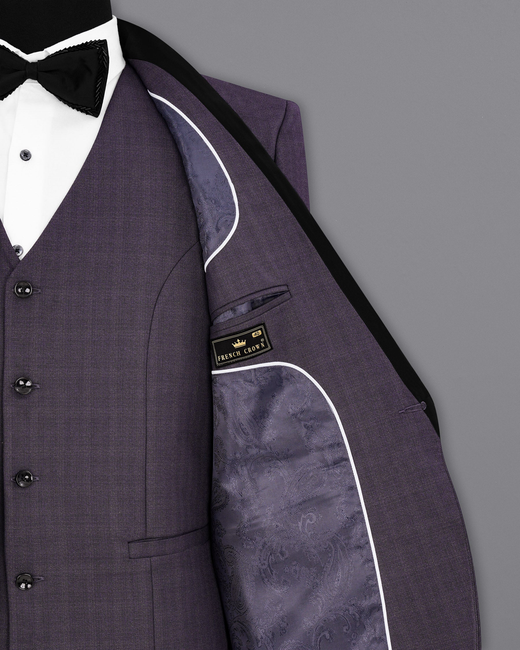 Gunmetal Purple Subtle Plaid Tuxedo Blazer BL1909-BKL-36,BL1909-BKL-38,BL1909-BKL-40,BL1909-BKL-42,BL1909-BKL-44,BL1909-BKL-46,BL1909-BKL-48,BL1909-BKL-50,BL1909-BKL-52,BL1909-BKL-54,BL1909-BKL-56,BL1909-BKL-58,BL1909-BKL-60