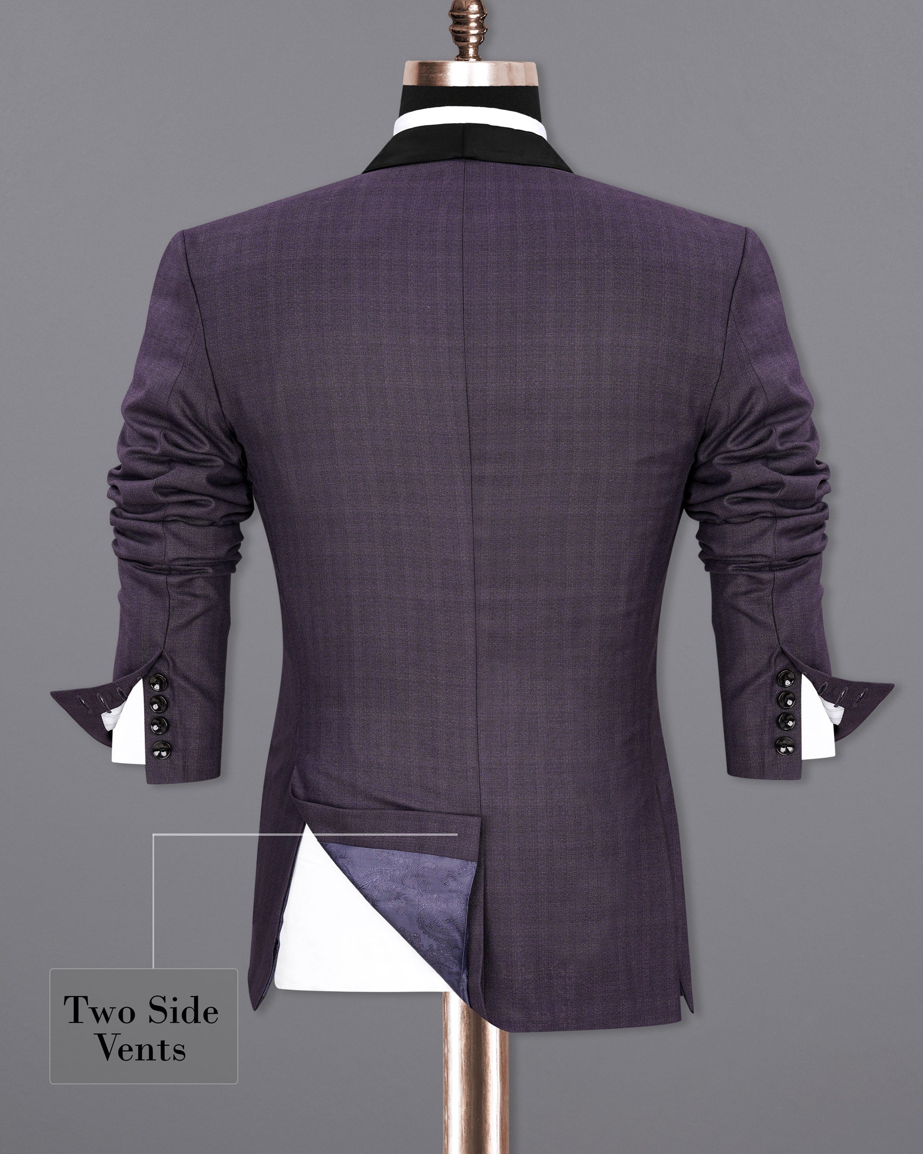 Gunmetal Purple Subtle Plaid Tuxedo Blazer BL1909-BKL-36,BL1909-BKL-38,BL1909-BKL-40,BL1909-BKL-42,BL1909-BKL-44,BL1909-BKL-46,BL1909-BKL-48,BL1909-BKL-50,BL1909-BKL-52,BL1909-BKL-54,BL1909-BKL-56,BL1909-BKL-58,BL1909-BKL-60