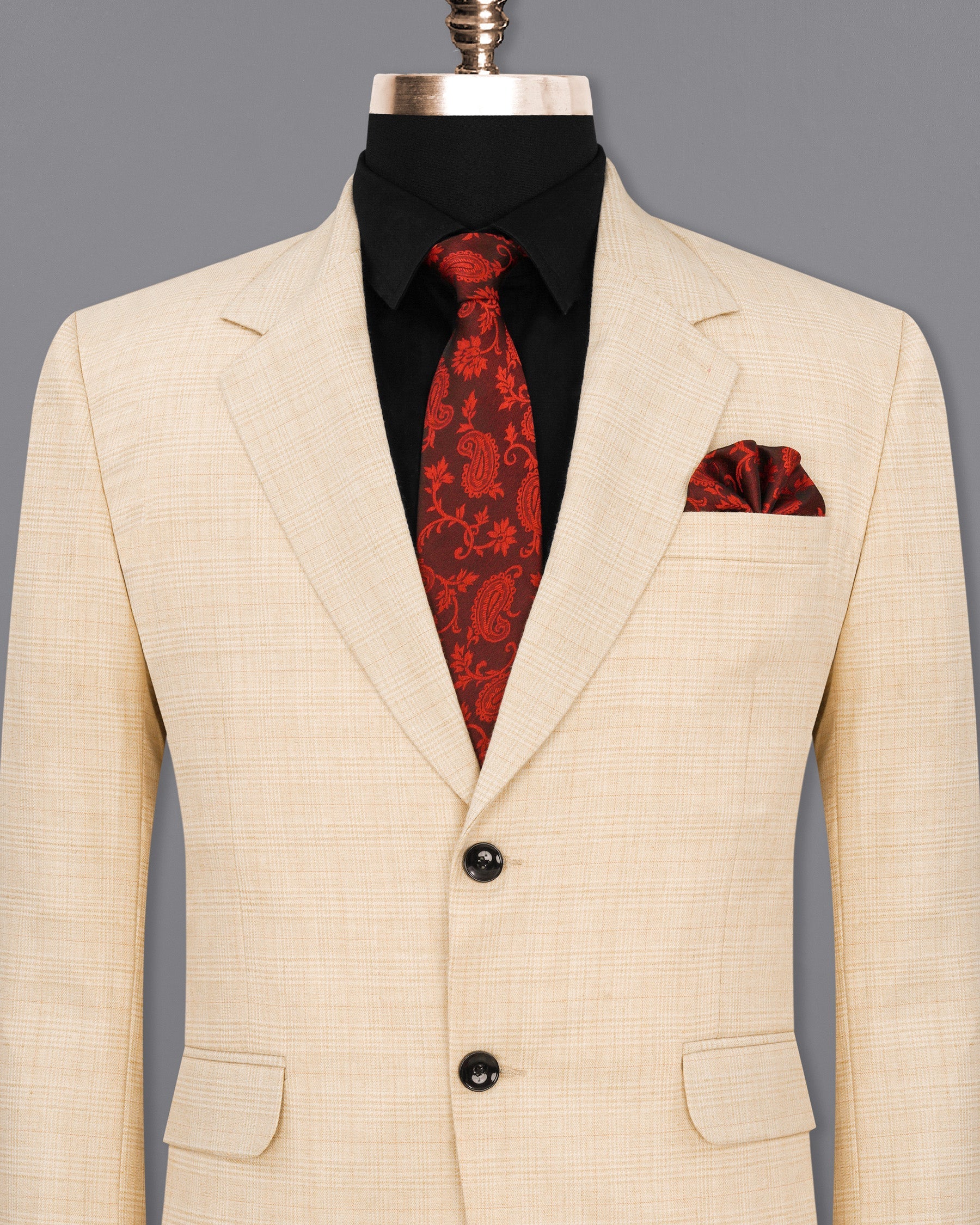 Light Apricot Brown Subtle Plaid Blazer BL1916-SB-36,BL1916-SB-38,BL1916-SB-40,BL1916-SB-42,BL1916-SB-44,BL1916-SB-46,BL1916-SB-48,BL1916-SB-50,BL1916-SB-52,BL1916-SB-54,BL1916-SB-56,BL1916-SB-58,BL1916-SB-60