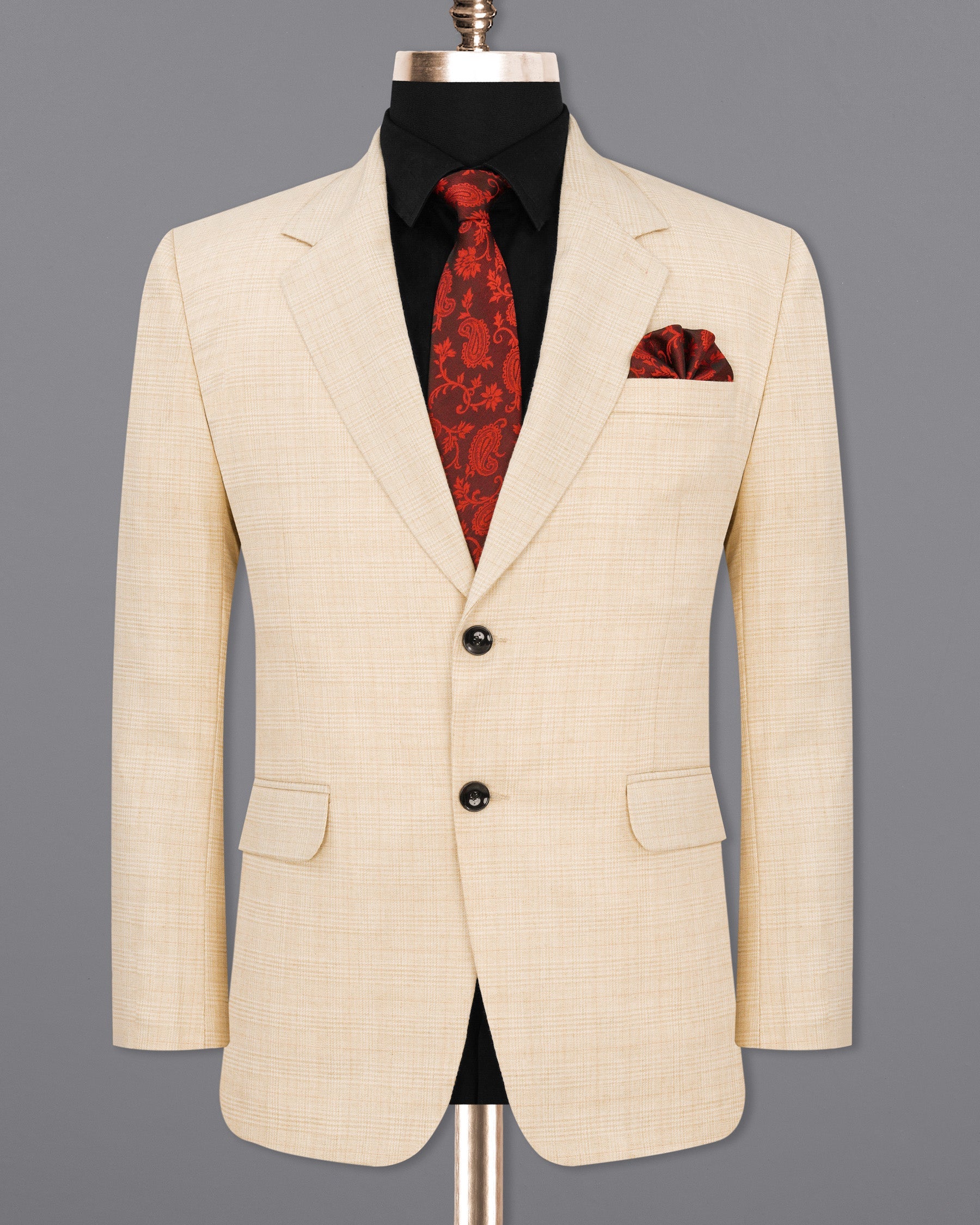 Light Apricot Brown Subtle Plaid Blazer BL1916-SB-36,BL1916-SB-38,BL1916-SB-40,BL1916-SB-42,BL1916-SB-44,BL1916-SB-46,BL1916-SB-48,BL1916-SB-50,BL1916-SB-52,BL1916-SB-54,BL1916-SB-56,BL1916-SB-58,BL1916-SB-60