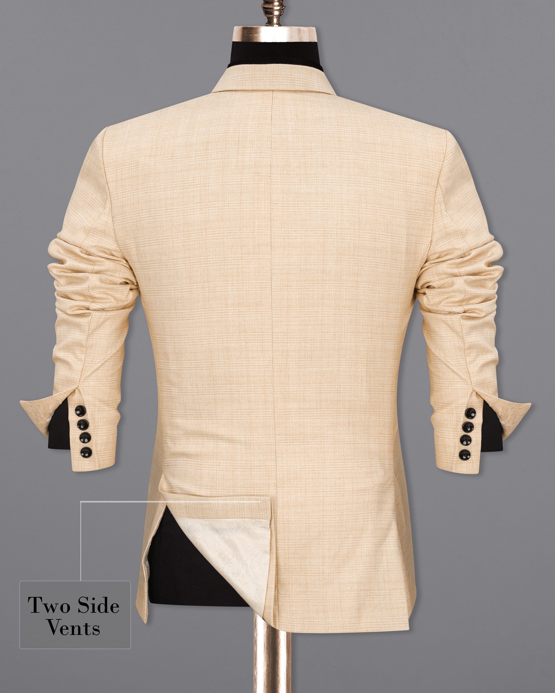 Light Apricot Brown Subtle Plaid Blazer BL1916-SB-36,BL1916-SB-38,BL1916-SB-40,BL1916-SB-42,BL1916-SB-44,BL1916-SB-46,BL1916-SB-48,BL1916-SB-50,BL1916-SB-52,BL1916-SB-54,BL1916-SB-56,BL1916-SB-58,BL1916-SB-60