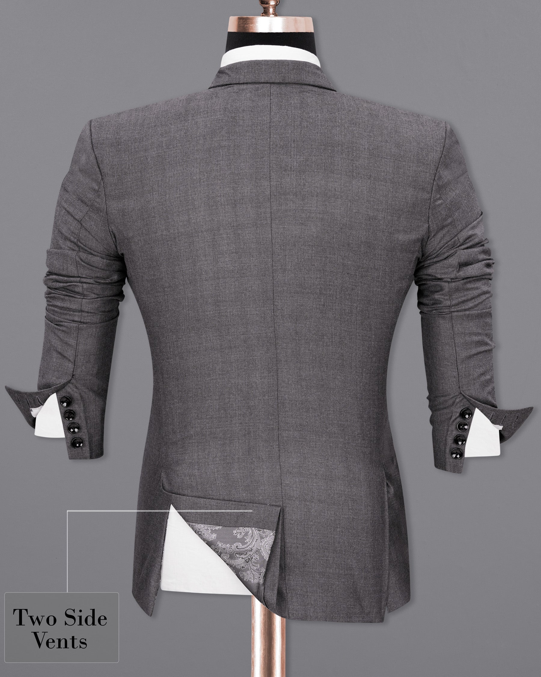 Gravel Gray Single Breasted Blazer BL1917-SB-36,BL1917-SB-38,BL1917-SB-40,BL1917-SB-42,BL1917-SB-44,BL1917-SB-46,BL1917-SB-48,BL1917-SB-50,BL1917-SB-52,BL1917-SB-54,BL1917-SB-56,BL1917-SB-58,BL1917-SB-60