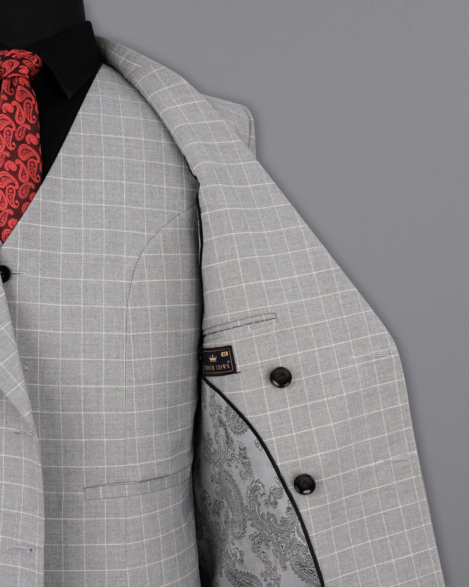 Hurricane Gray Windowpane Double Breasted Blazer BL1924-DB-36,BL1924-DB-38,BL1924-DB-40,BL1924-DB-42,BL1924-DB-44,BL1924-DB-46,BL1924-DB-48,BL1924-DB-50,BL1924-DB-52,BL1924-DB-54,BL1924-DB-56,BL1924-DB-58,BL1924-DB-60 