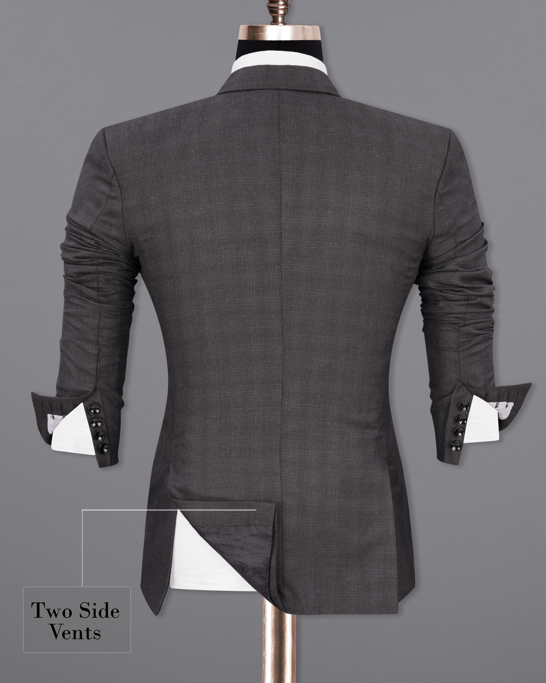 Iridium Gray Subtle Plaid Single Breasted Blazer BL1932-SB-36,BL1932-SB-38,BL1932-SB-40,BL1932-SB-42,BL1932-SB-44,BL1932-SB-46,BL1932-SB-48,BL1932-SB-50,BL1932-SB-52,BL1932-SB-54,BL1932-SB-56,BL1932-SB-58,BL1932-SB-60