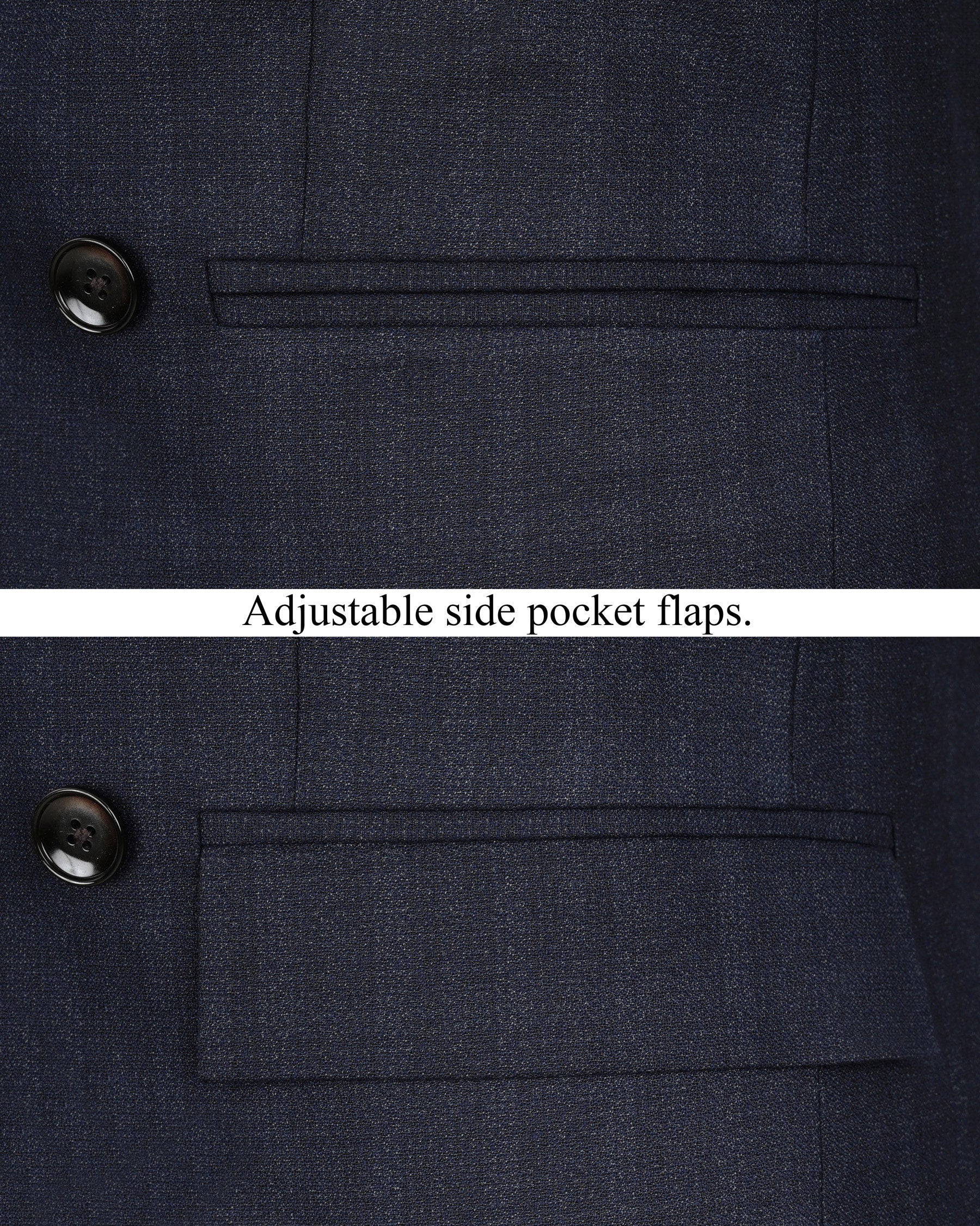 Gunmetal Blue Subtle Plaid Double Breasted Blazer BL1936-DB-36,BL1936-DB-38,BL1936-DB-40,BL1936-DB-42,BL1936-DB-44,BL1936-DB-46,BL1936-DB-48,BL1936-DB-50,BL1936-DB-52,BL1936-DB-54,BL1936-DB-56,BL1936-DB-58,BL1936-DB-60