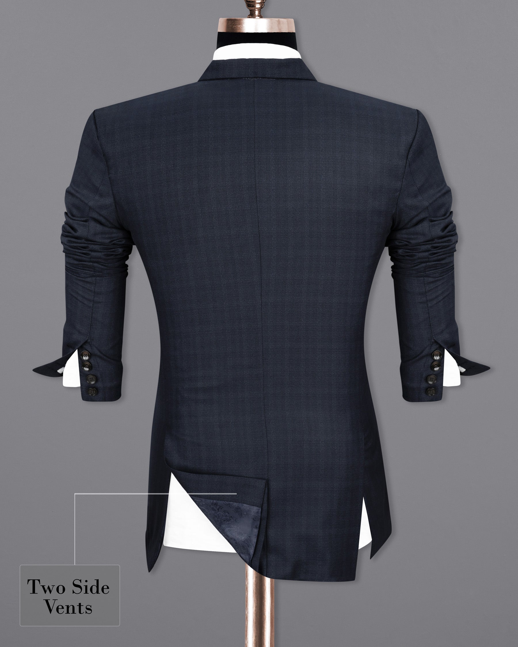 Gunmetal Blue Subtle Plaid Double Breasted Blazer BL1936-DB-36,BL1936-DB-38,BL1936-DB-40,BL1936-DB-42,BL1936-DB-44,BL1936-DB-46,BL1936-DB-48,BL1936-DB-50,BL1936-DB-52,BL1936-DB-54,BL1936-DB-56,BL1936-DB-58,BL1936-DB-60