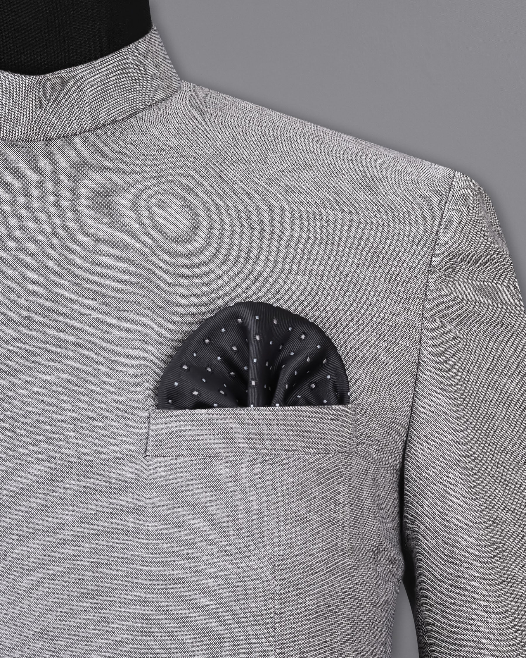 Star Dust Gray Cross Buttoned Bandhgala Premium Cotton Blazer BL1957-CBG2-36, BL1957-CBG2-38, BL1957-CBG2-40, BL1957-CBG2-42, BL1957-CBG2-44, BL1957-CBG2-46, BL1957-CBG2-48, BL1957-CBG2-50, BL1957-CBG2-52, BL1957-CBG2-54, BL1957-CBG2-56, BL1957-CBG2-58, BL1957-CBG2-60