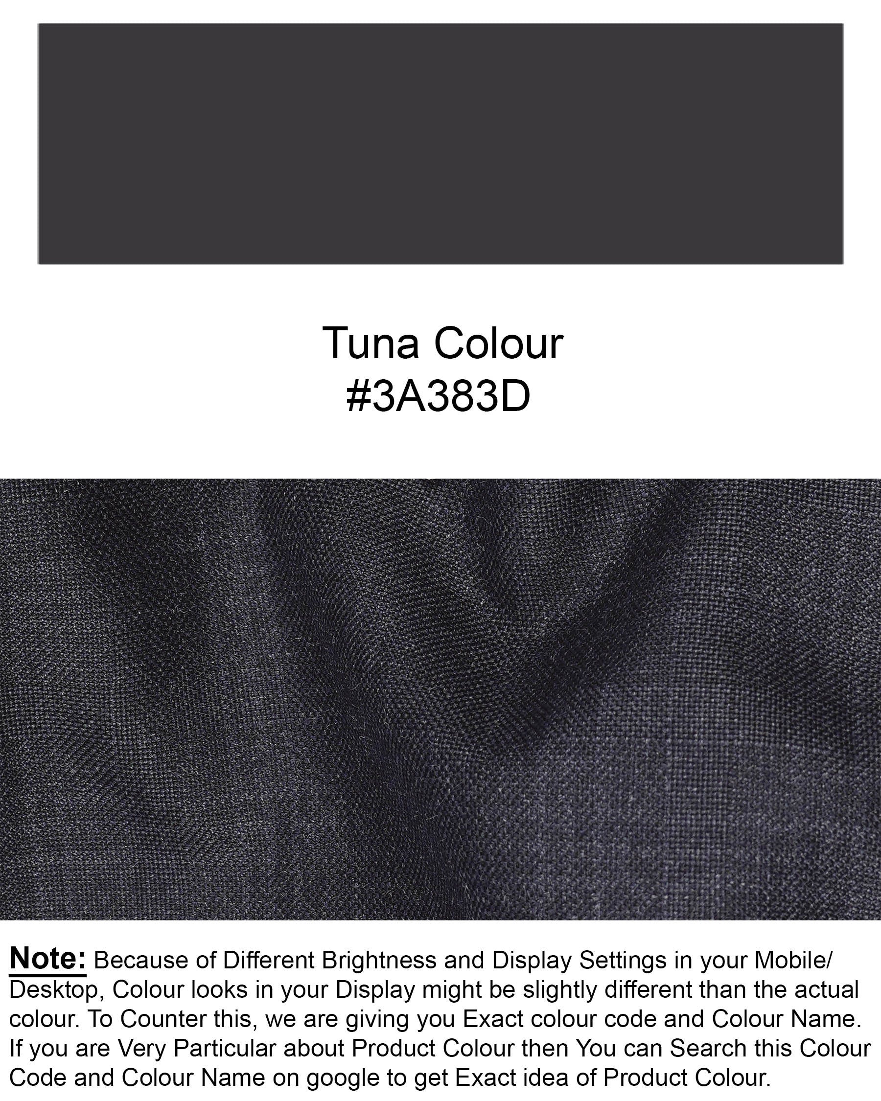 Tuna Gray Bandhgala Blazer BL1968-BG-36, BL1968-BG-38, BL1968-BG-40, BL1968-BG-42, BL1968-BG-44, BL1968-BG-46, BL1968-BG-48, BL1968-BG-50, BL1968-BG-52, BL1968-BG-54, BL1968-BG-56, BL1968-BG-58, BL1968-BG-60