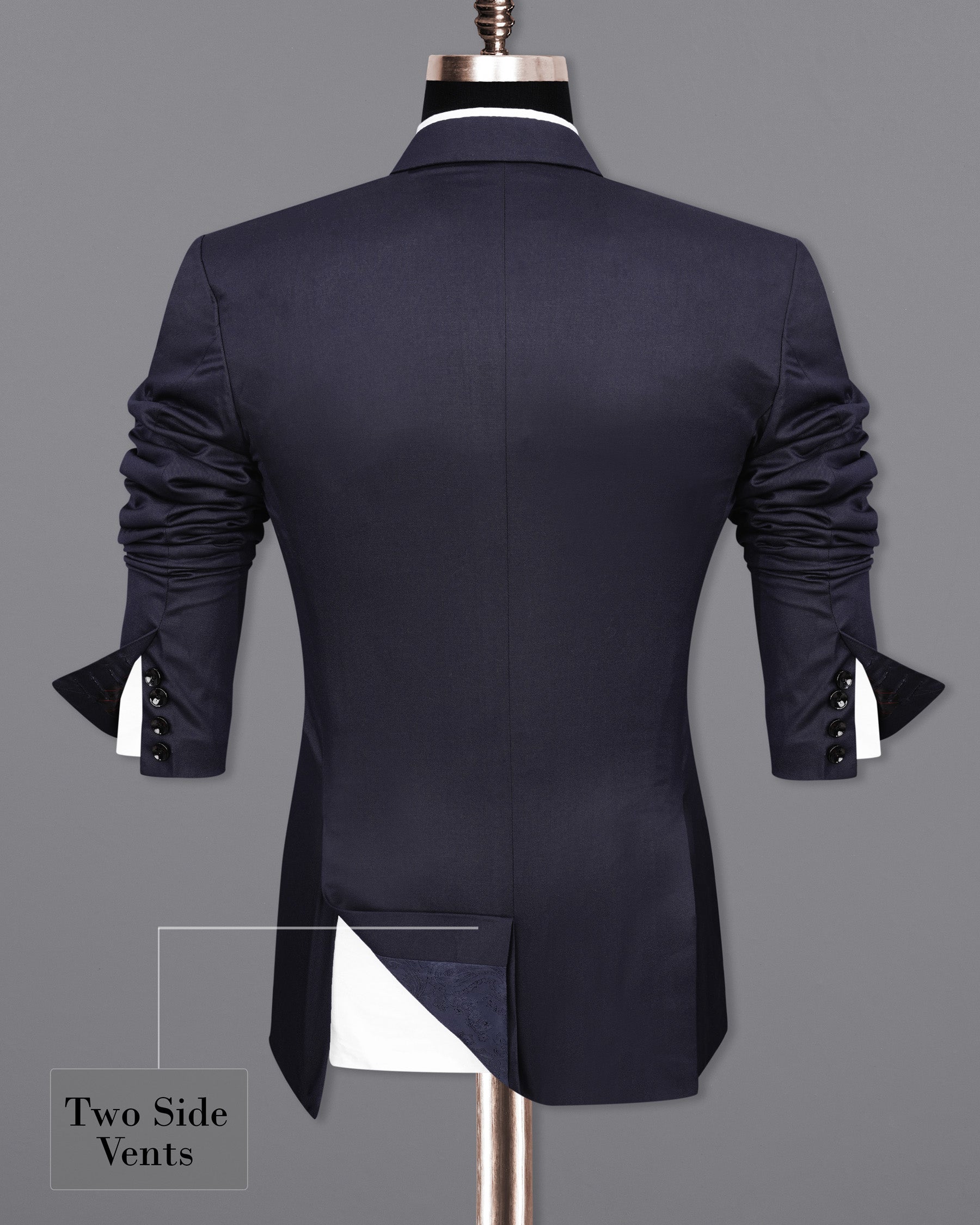 Gunmetal Navy Blue Single Breasted Blazer BL1997-SB-36, BL1997-SB-38, BL1997-SB-40, BL1997-SB-42, BL1997-SB-44, BL1997-SB-46, BL1997-SB-48, BL1997-SB-50, BL1997-SB-52, BL1997-SB-54, BL1997-SB-56, BL1997-SB-58, BL1997-SB-60