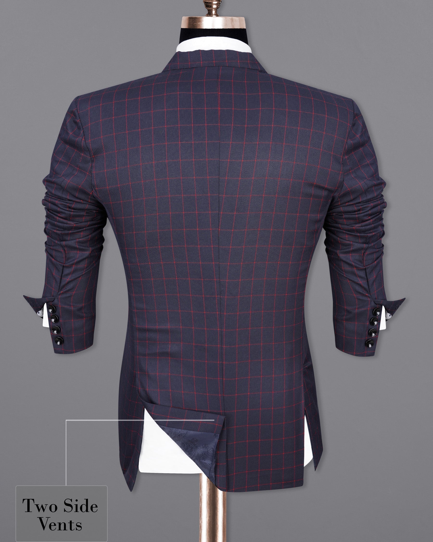 Charcoal Navy Blue Windowpane Single Breasted Blazer BL2027-SBP-36, BL2027-SBP-38, BL2027-SBP-40, BL2027-SBP-42, BL2027-SBP-44, BL2027-SBP-46, BL2027-SBP-48, BL2027-SBP-50, BL2027-SBP-52, BL2027-SBP-54, BL2027-SBP-56, BL2027-SBP-58, BL2027-SBP-60