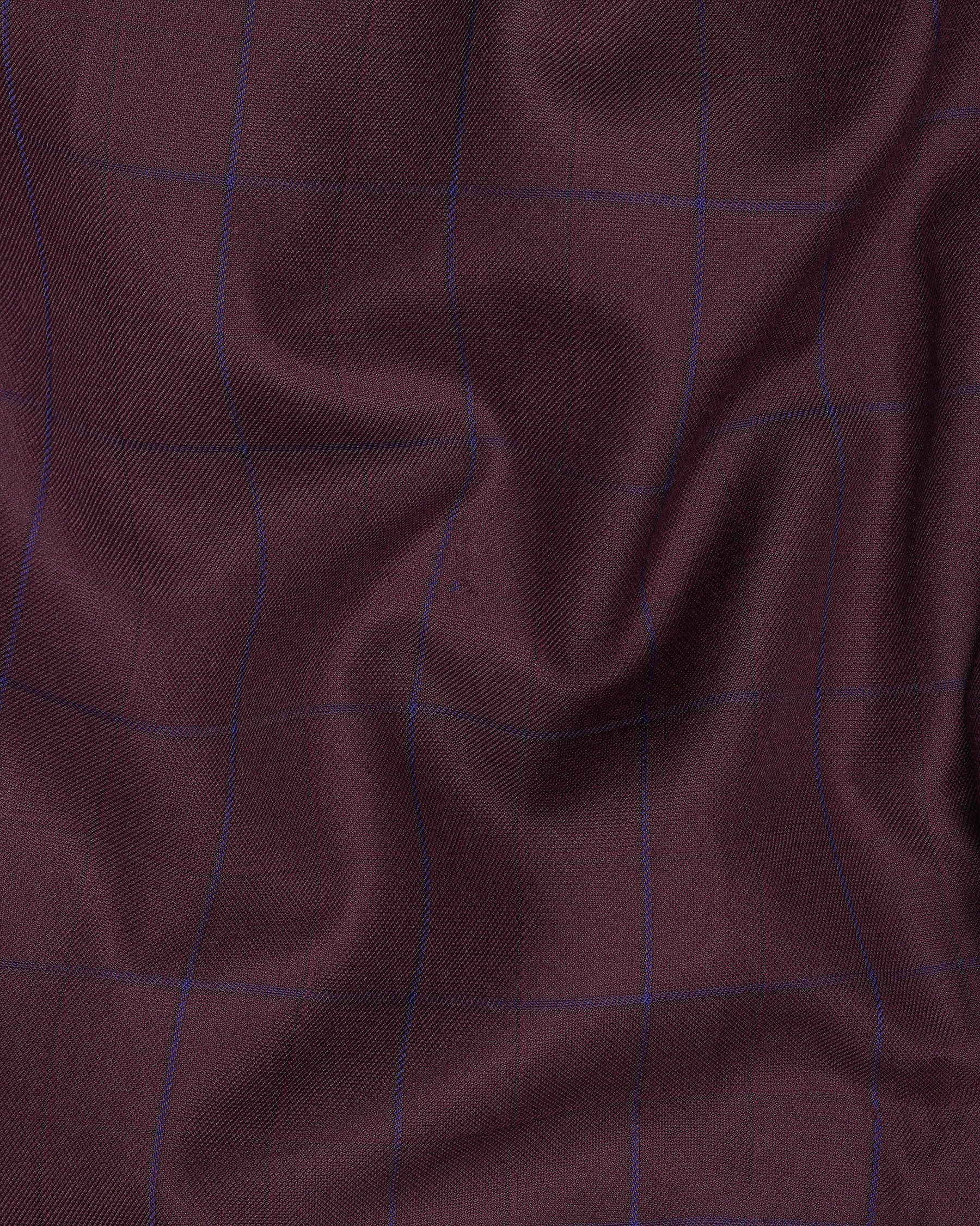 Wine Berry With Haiti Blue Windowpane Cross Buttoned Bandhgala Blazer BL2030-CBG-36, BL2030-CBG-38, BL2030-CBG-40, BL2030-CBG-42, BL2030-CBG-44, BL2030-CBG-46, BL2030-CBG-48, BL2030-CBG-50, BL2030-CBG-52, BL2030-CBG-54, BL2030-CBG-56, BL2030-CBG-58, BL2030-CBG-60