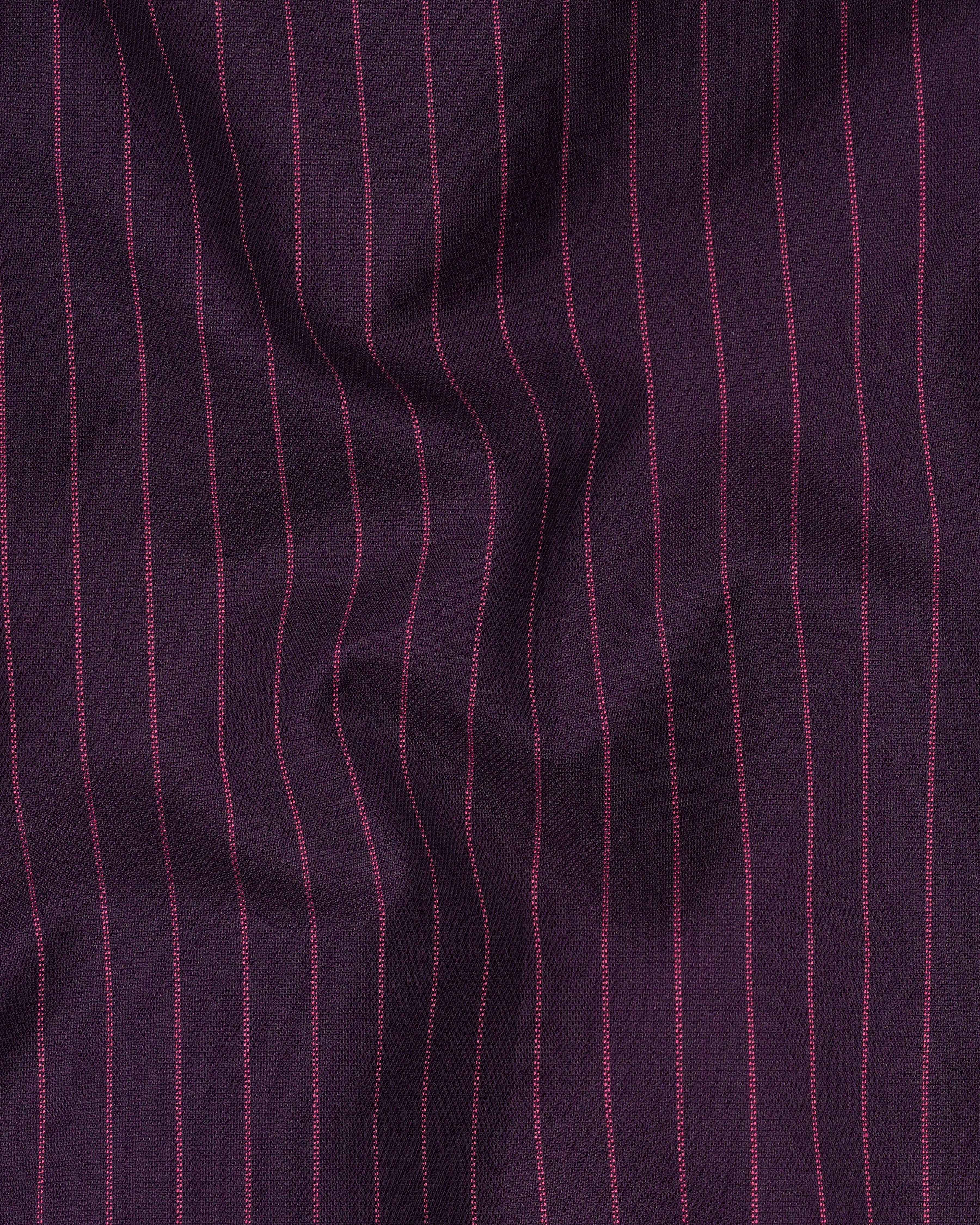 Tolopea Purple with Byzantium Pink Striped Cross Buttoned Bandhgala Designer Blazer BL2035-DCBG-36, BL2035-DCBG-38, BL2035-DCBG-40, BL2035-DCBG-42, BL2035-DCBG-44, BL2035-DCBG-46, BL2035-DCBG-48, BL2035-DCBG-50, BL2035-DCBG-52, BL2035-DCBG-54, BL2035-DCBG-56, BL2035-DCBG-58, BL2035-DCBG-60