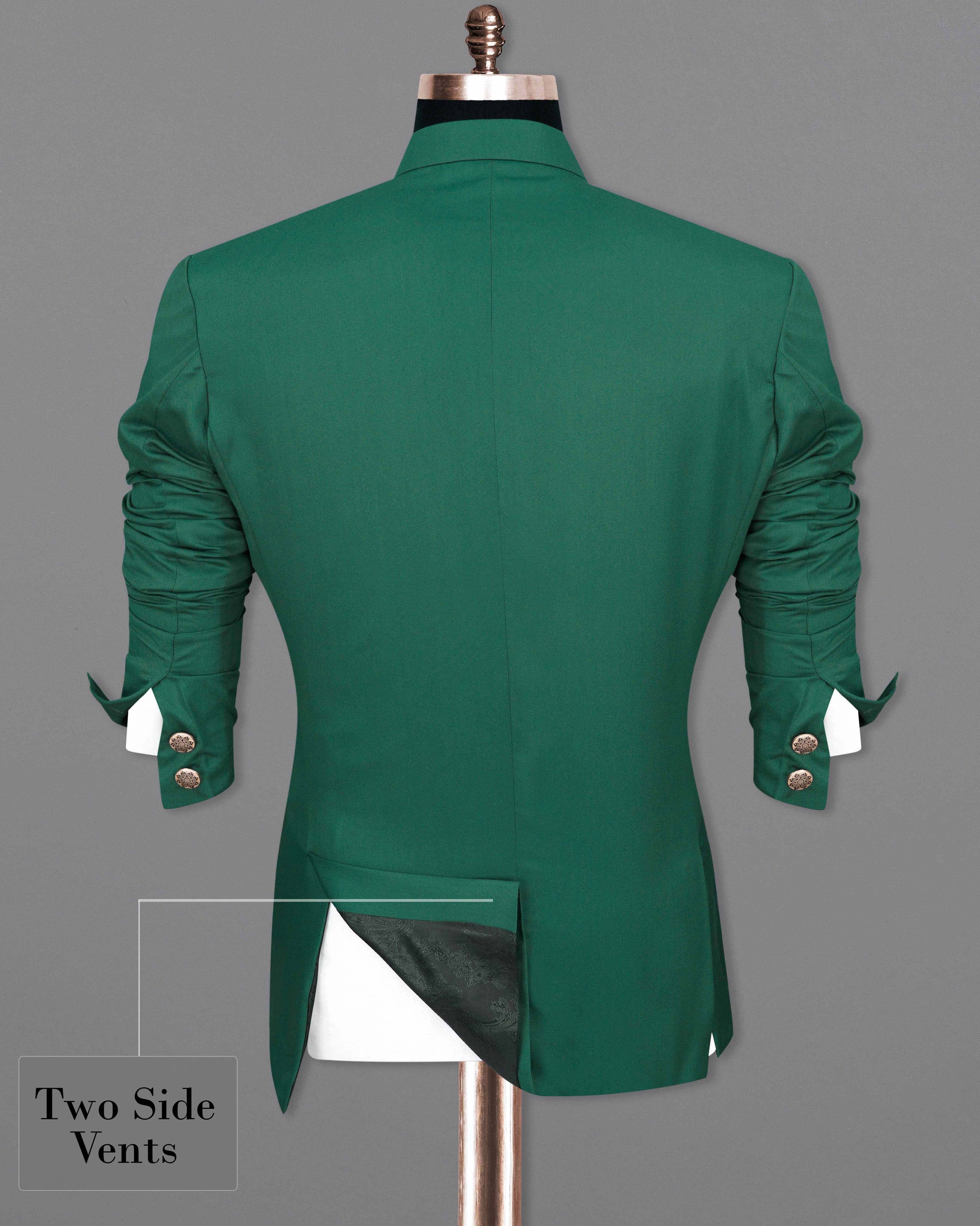 Stromboli Green Cross Buttoned Bandhgala Blazer BL2037-CBG-36, BL2037-CBG-38, BL2037-CBG-40, BL2037-CBG-42, BL2037-CBG-44, BL2037-CBG-46, BL2037-CBG-48, BL2037-CBG-50, BL2037-CBG-52, BL2037-CBG-54, BL2037-CBG-56, BL2037-CBG-58, BL2037-CBG-60