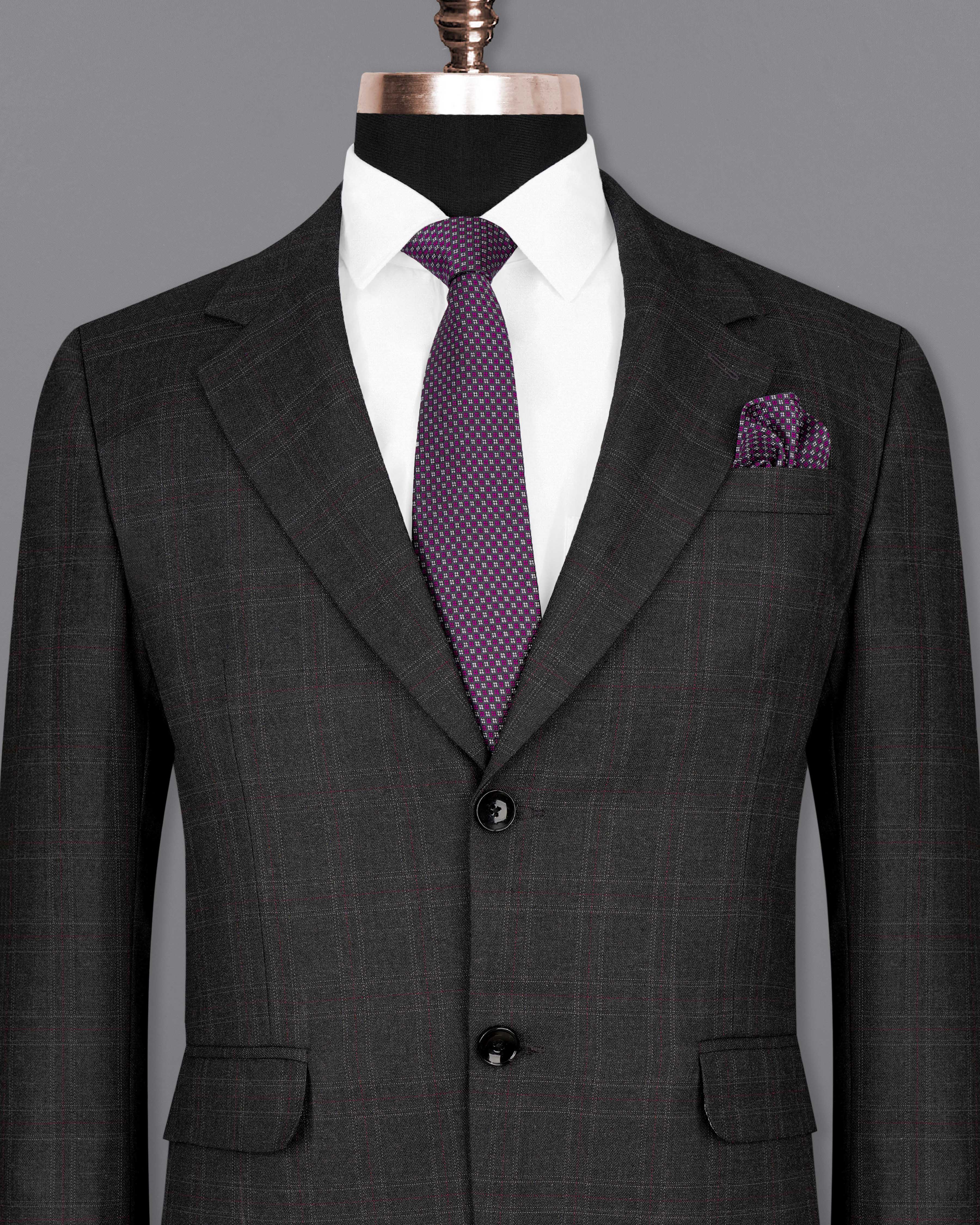 Nero Grey Subtle Plaid Single-Breasted Blazer BL2078-SB-36, BL2078-SB-38, BL2078-SB-40, BL2078-SB-42, BL2078-SB-44, BL2078-SB-46, BL2078-SB-48, BL2078-SB-50, BL2078-SB-52, BL2078-SB-54, BL2078-SB-56, BL2078-SB-58, BL2078-SB-60