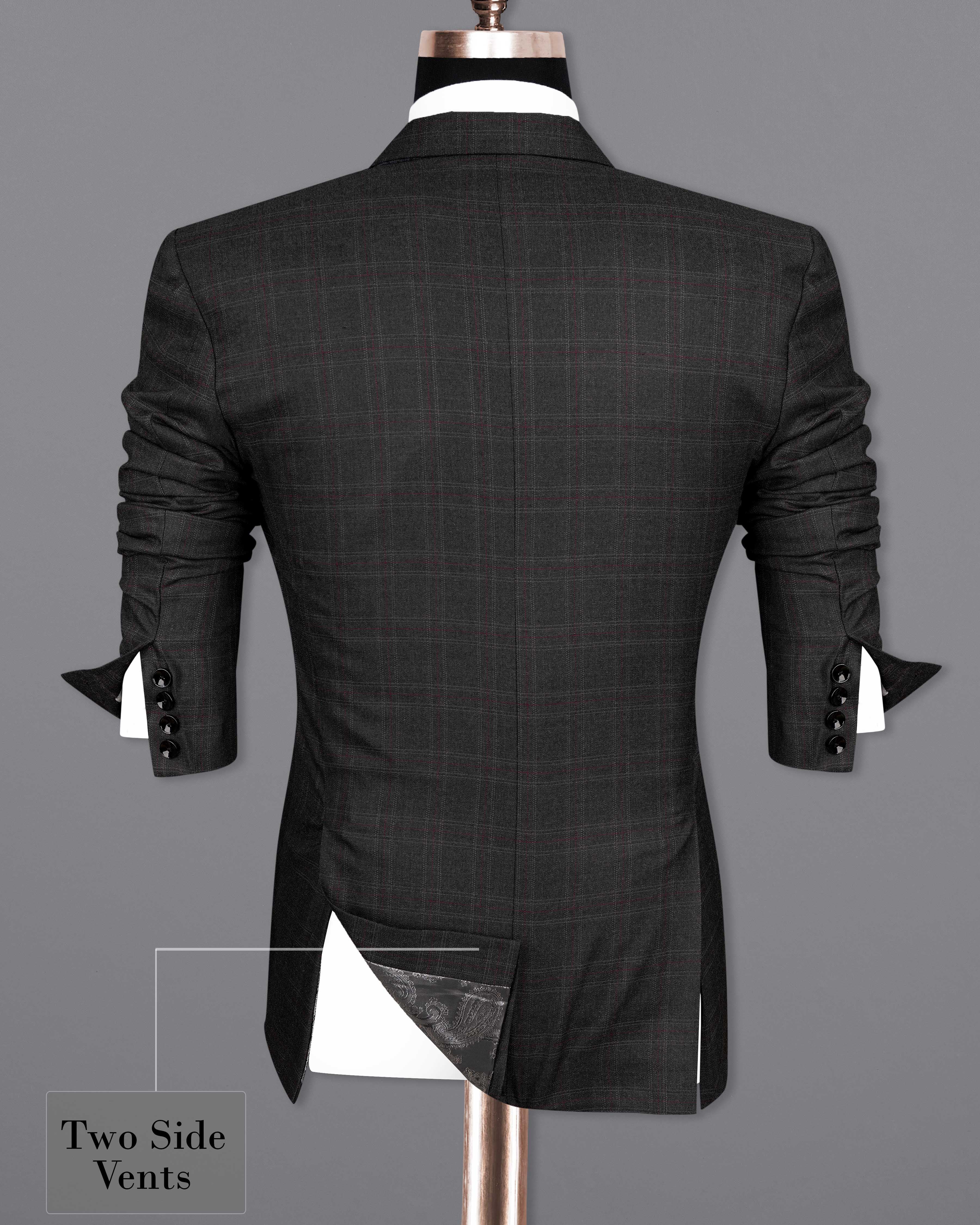 Nero Grey Subtle Plaid Single-Breasted Blazer BL2078-SB-36, BL2078-SB-38, BL2078-SB-40, BL2078-SB-42, BL2078-SB-44, BL2078-SB-46, BL2078-SB-48, BL2078-SB-50, BL2078-SB-52, BL2078-SB-54, BL2078-SB-56, BL2078-SB-58, BL2078-SB-60