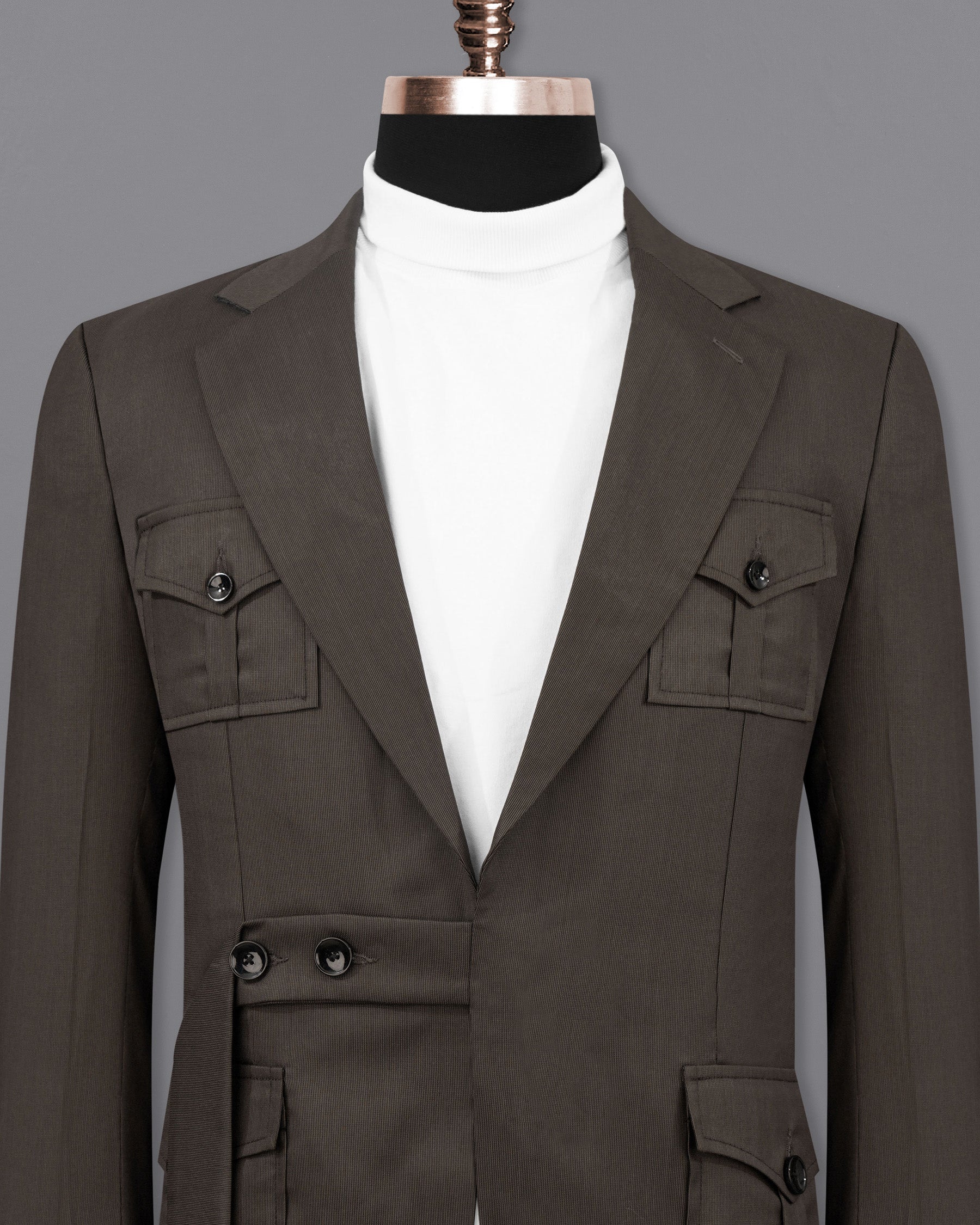 Kilamanjaro Brown Belt Closure Designer Blazer