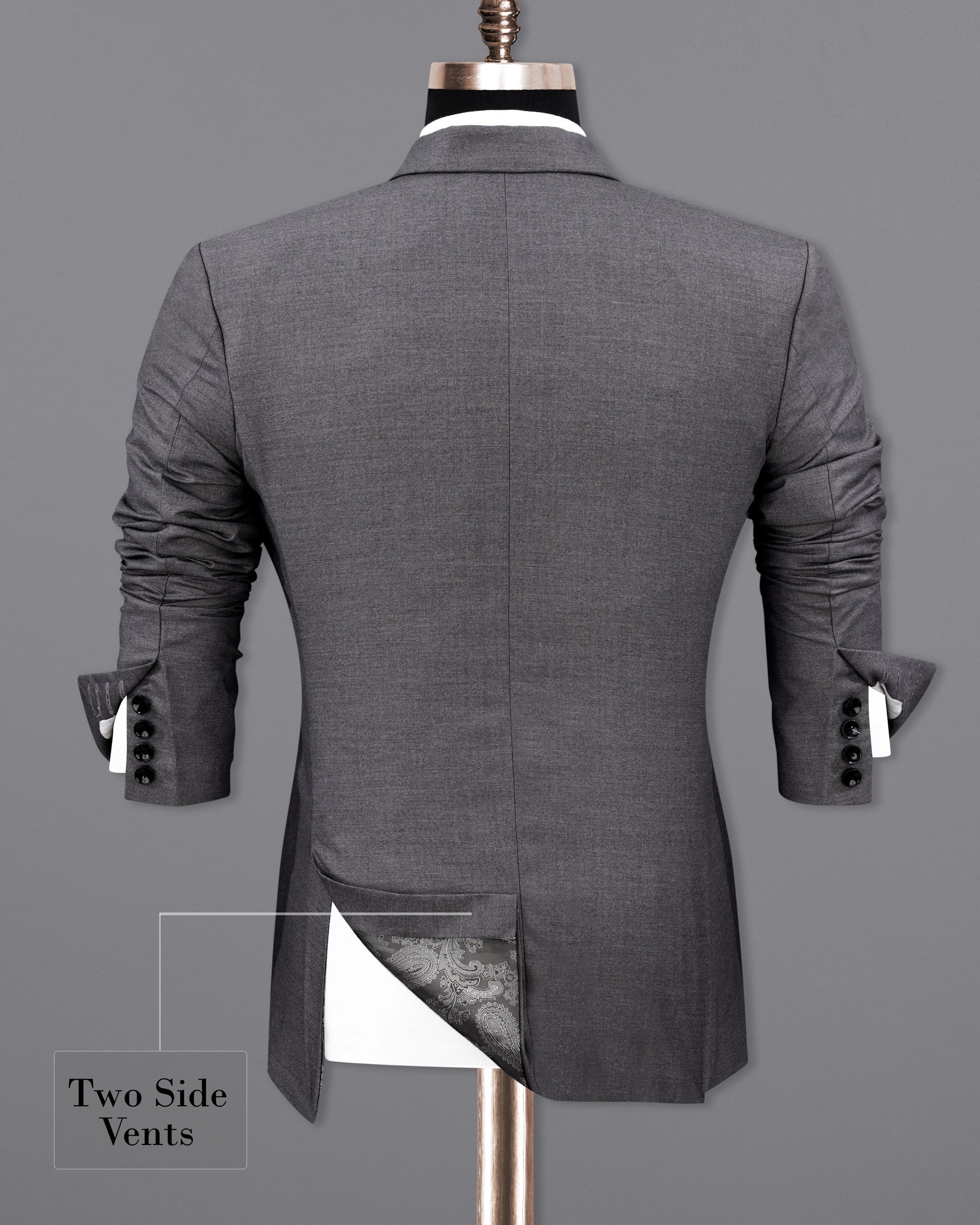 Dove Grey Wool Rich Single Breasted Blazer