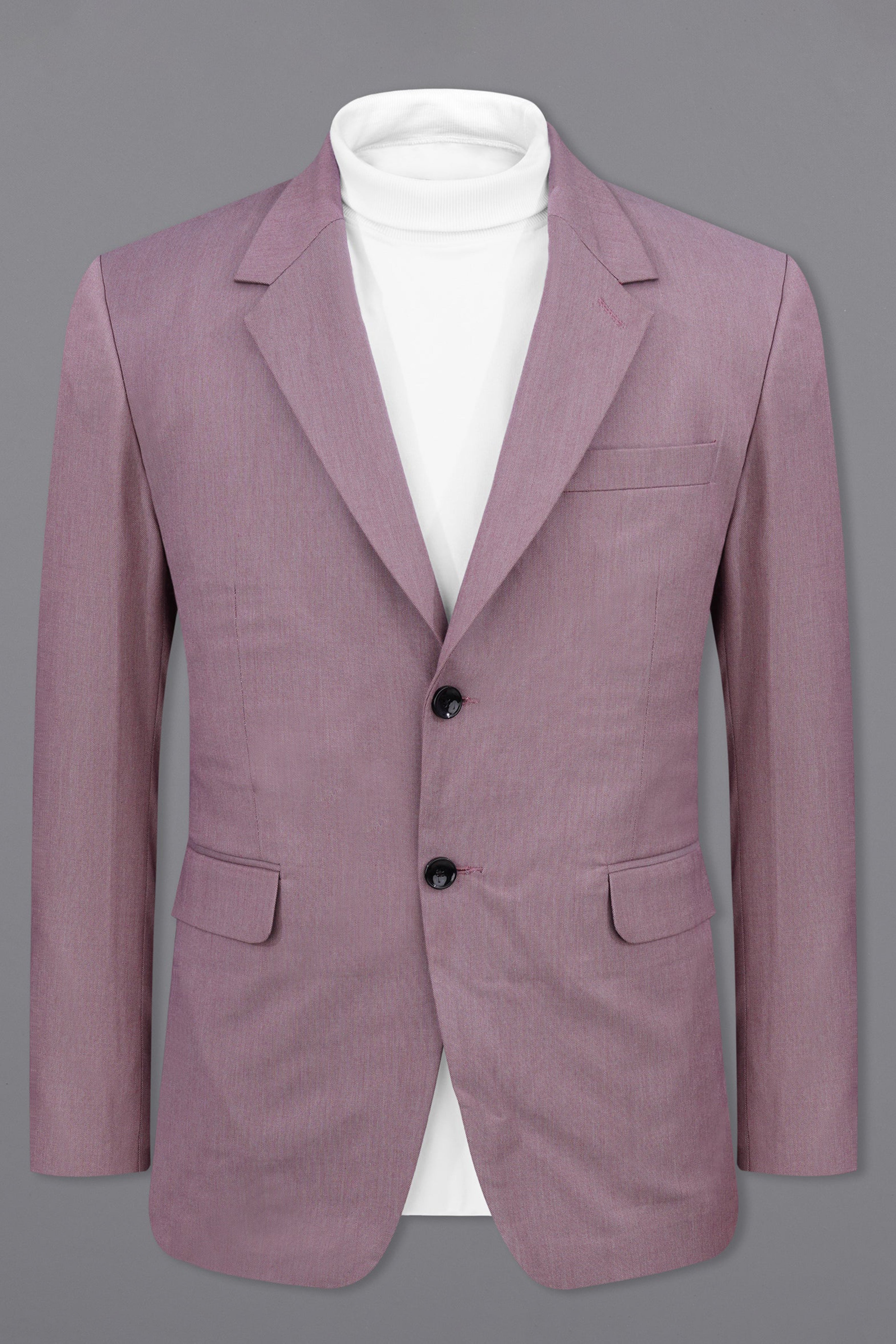 Cinereous Pink Premium Cotton Single Breasted Blazer