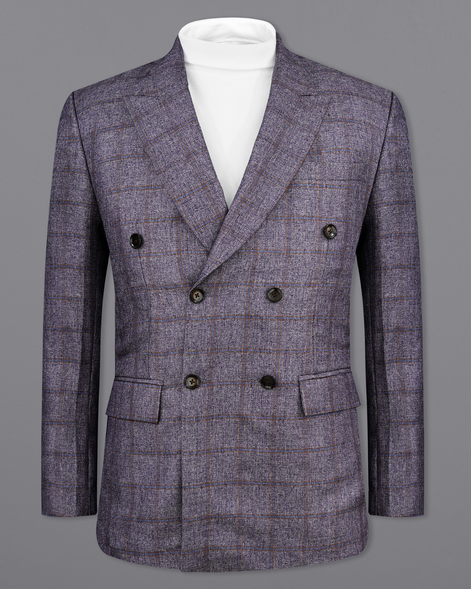 Mobster Gray Windowpane Double Breasted Blazer BL2153-DB-36, BL2153-DB-38, BL2153-DB-40, BL2153-DB-42, BL2153-DB-44, BL2153-DB-46, BL2153-DB-48, BL2153-DB-50, BL2153-DB-52, BL2153-DB-54, BL2153-DB-56, BL2153-DB-58, BL2153-DB-60