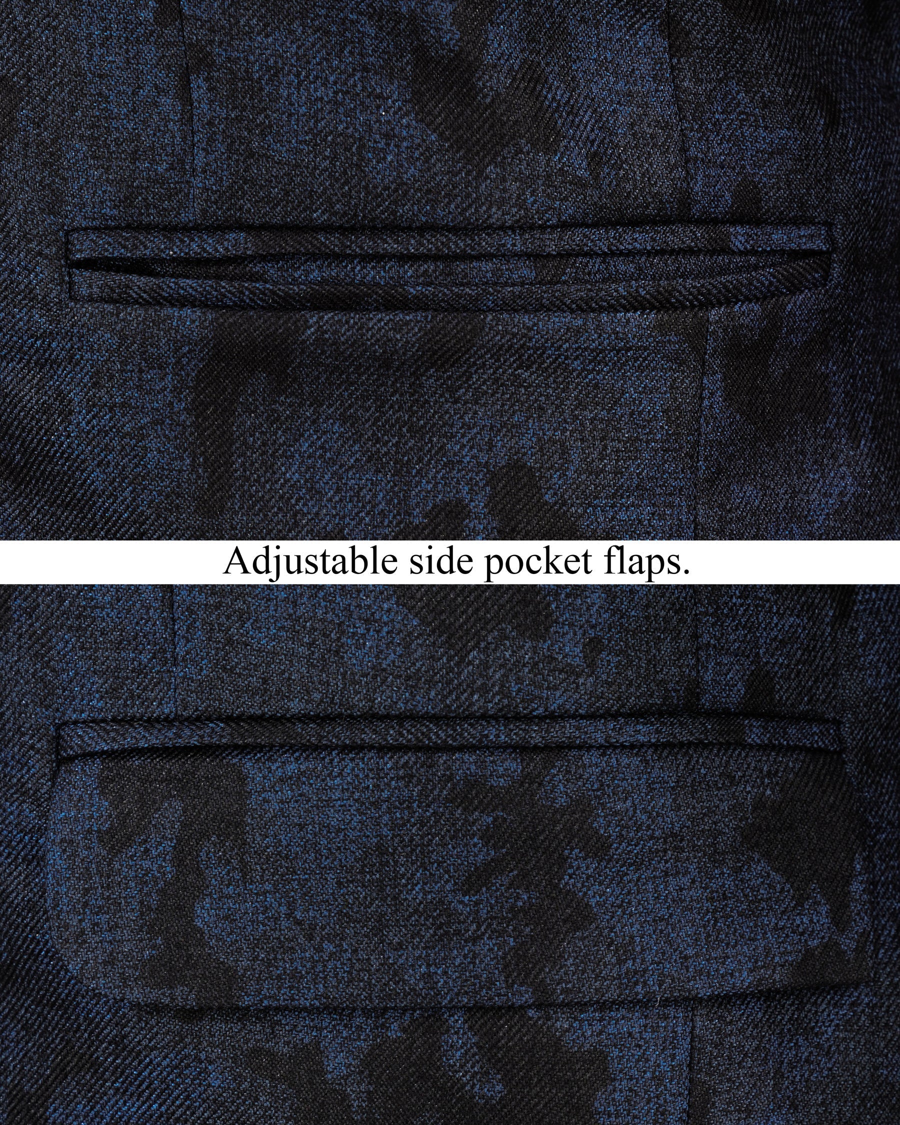 Gunmetal Navy Blue with Jade Black Chintz Textured Cross Buttoned Bandhgala Designer Blazer BL2158-CBG-36, BL2158-CBG-38, BL2158-CBG-40, BL2158-CBG-42, BL2158-CBG-44, BL2158-CBG-46, BL2158-CBG-48, BL2158-CBG-50, BL2158-CBG-52, BL2158-CBG-54, BL2158-CBG-56, BL2158-CBG-58, BL2158-CBG-60