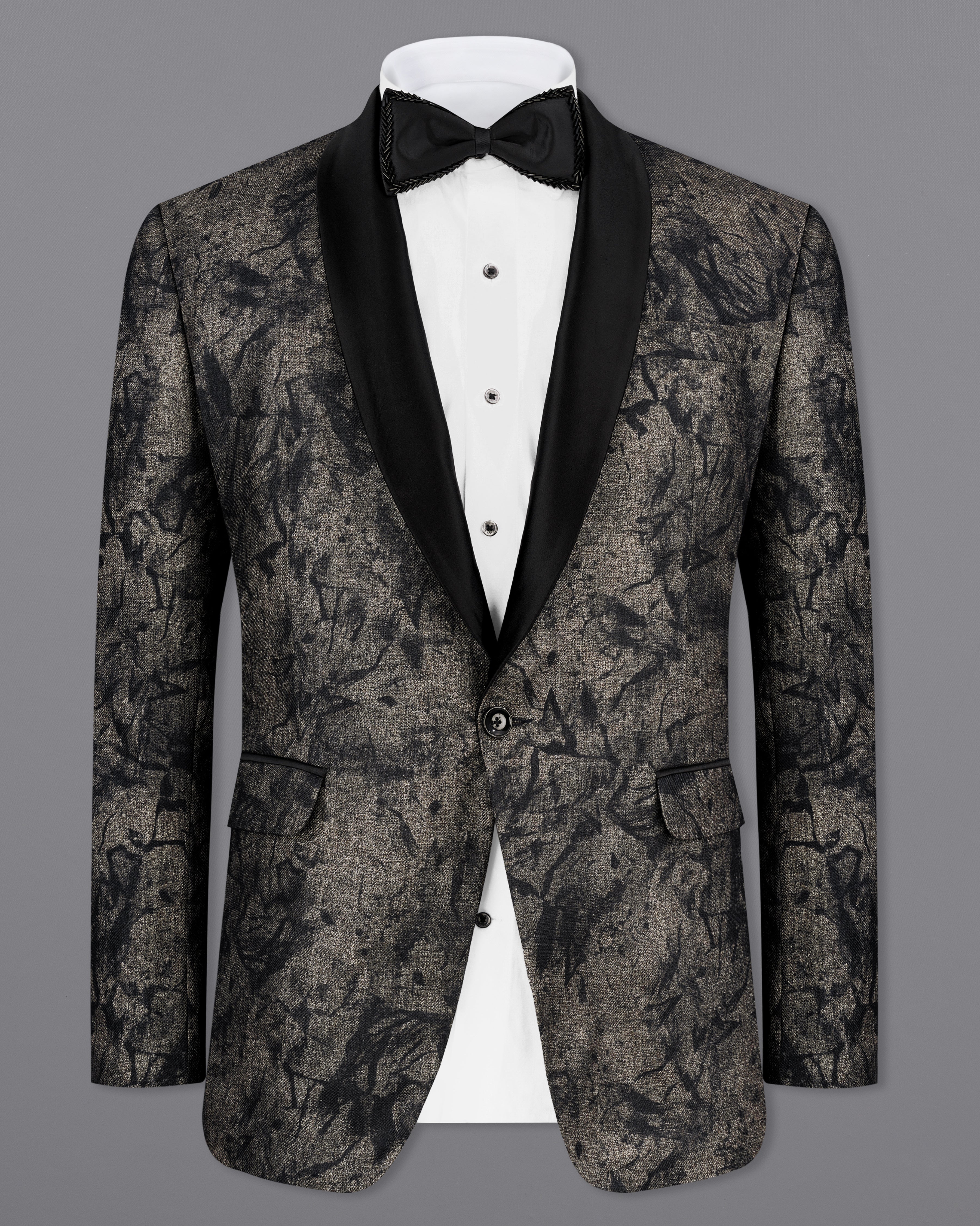 Bronco Brown with Rangoon printed Designer tuxedo Blazer BL2175-BKL-36,BL2175-BKL-38,BL2175-BKL-40,BL2175-BKL-42,BL2175-BKL-44,BL2175-BKL-46,BL2175-BKL-48,BL2175-BKL-50,BL2175-BKL-52,BL2175-BKL-54,BL2175-BKL-56,BL2175-BKL-58,BL2175-BKL-60