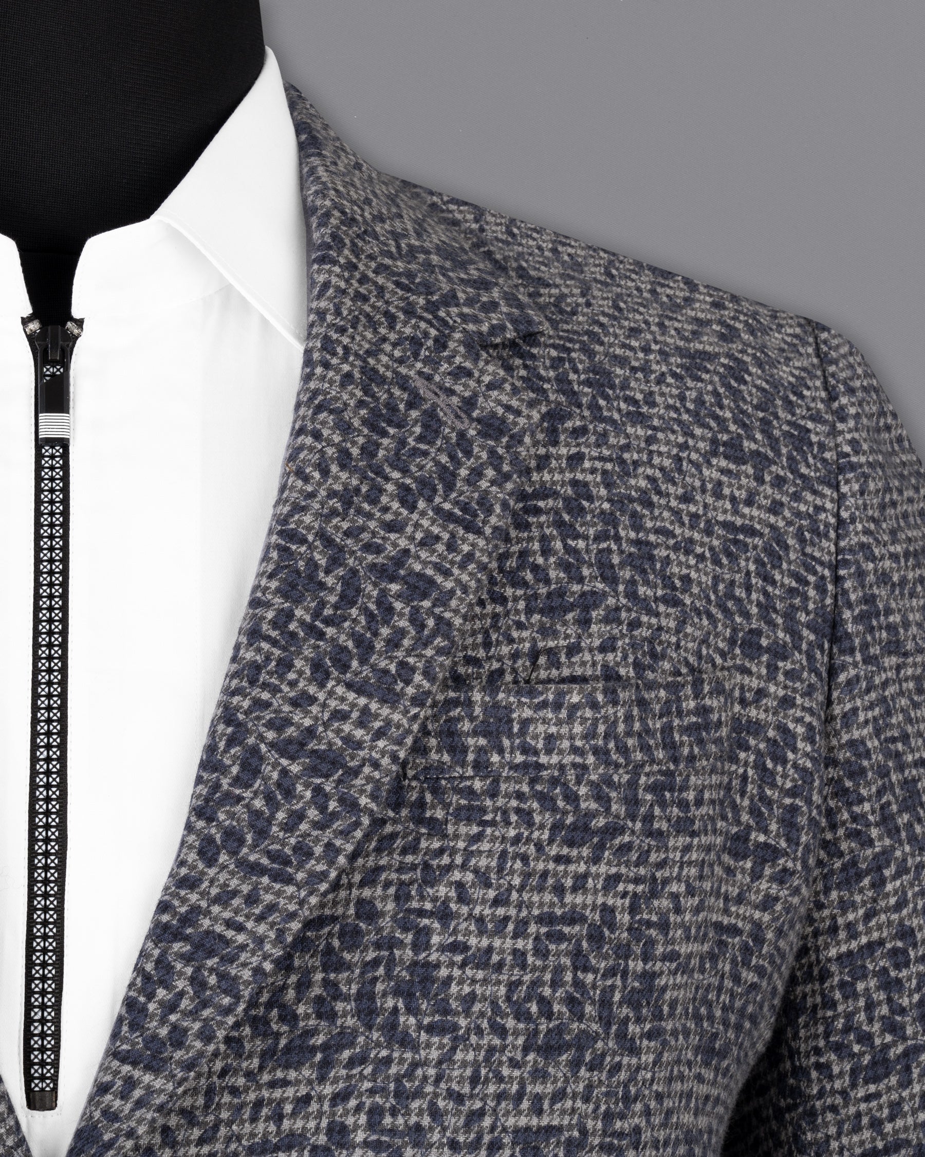 Dawn Gray and Gunmetal Navy Blue Subtle Textured Premium Cotton Designer Blazer BL2181-SB-36, BL2181-SB-38, BL2181-SB-40, BL2181-SB-42, BL2181-SB-44, BL2181-SB-46, BL2181-SB-48, BL2181-SB-50, BL2181-SB-52, BL2181-SB-54, BL2181-SB-56, BL2181-SB-58, BL2181-SB-60