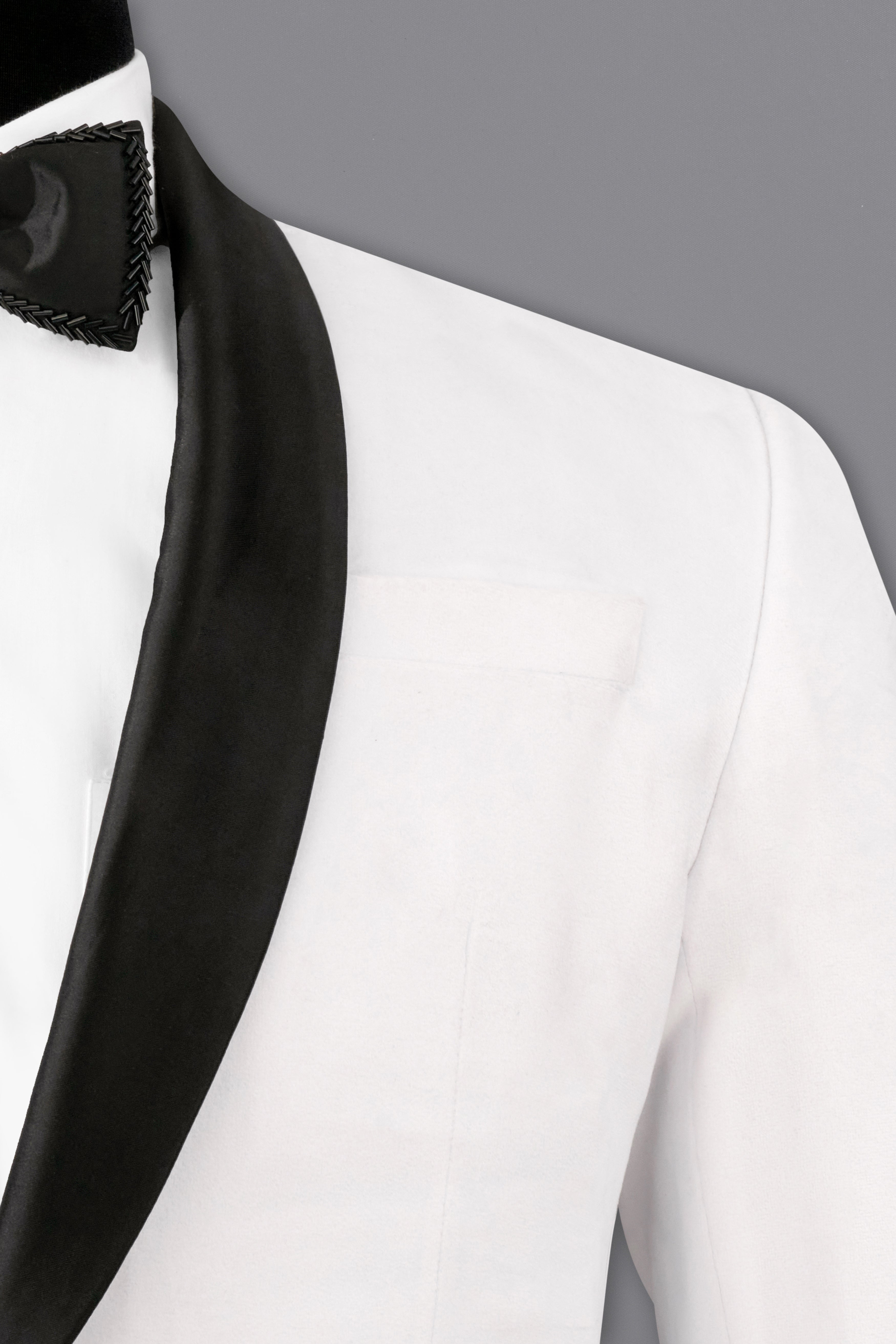 Bright White Velvet Tuxedo Designer Blazer