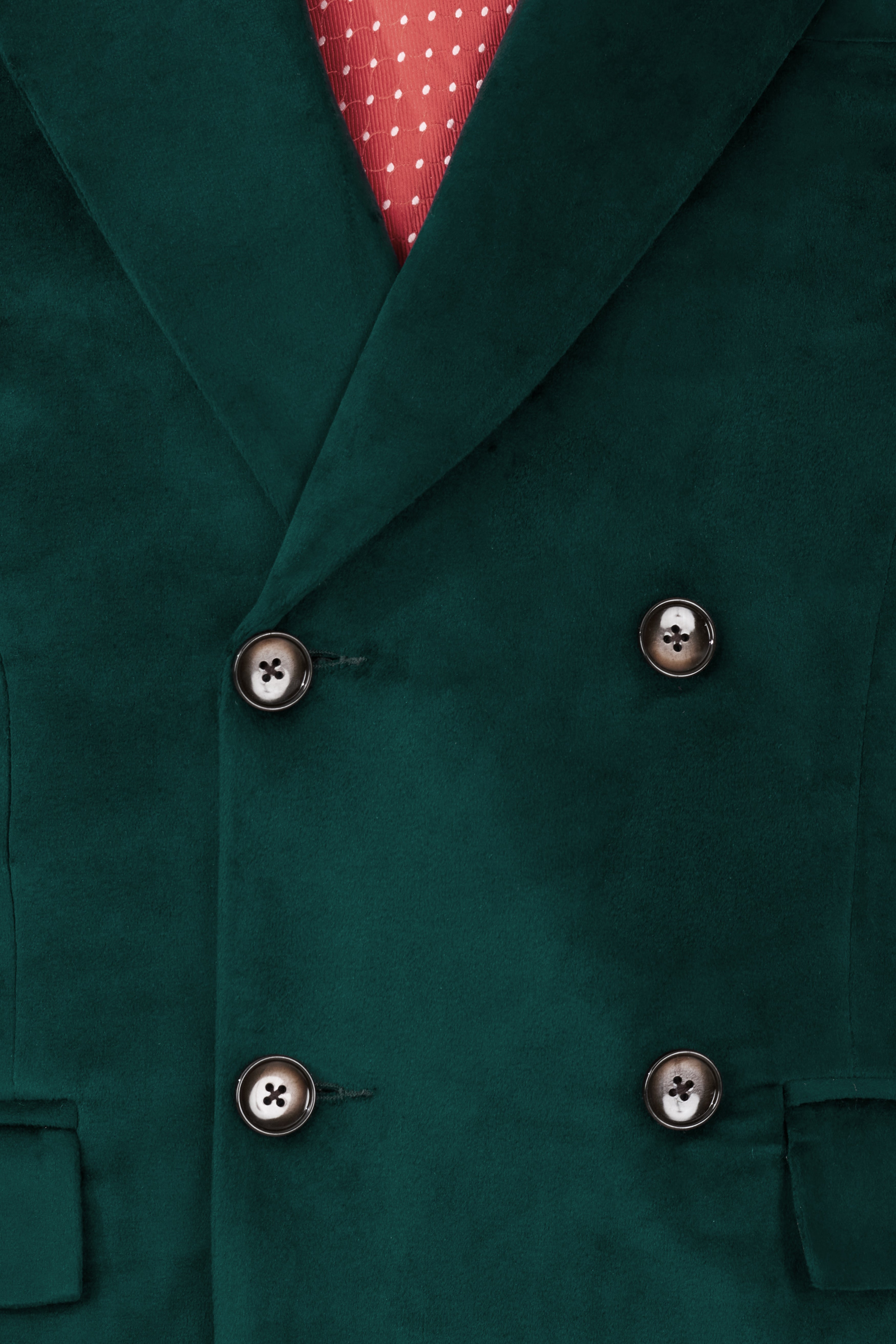 Burnham Dark Green Velvet Double-Breasted Designer Blazer