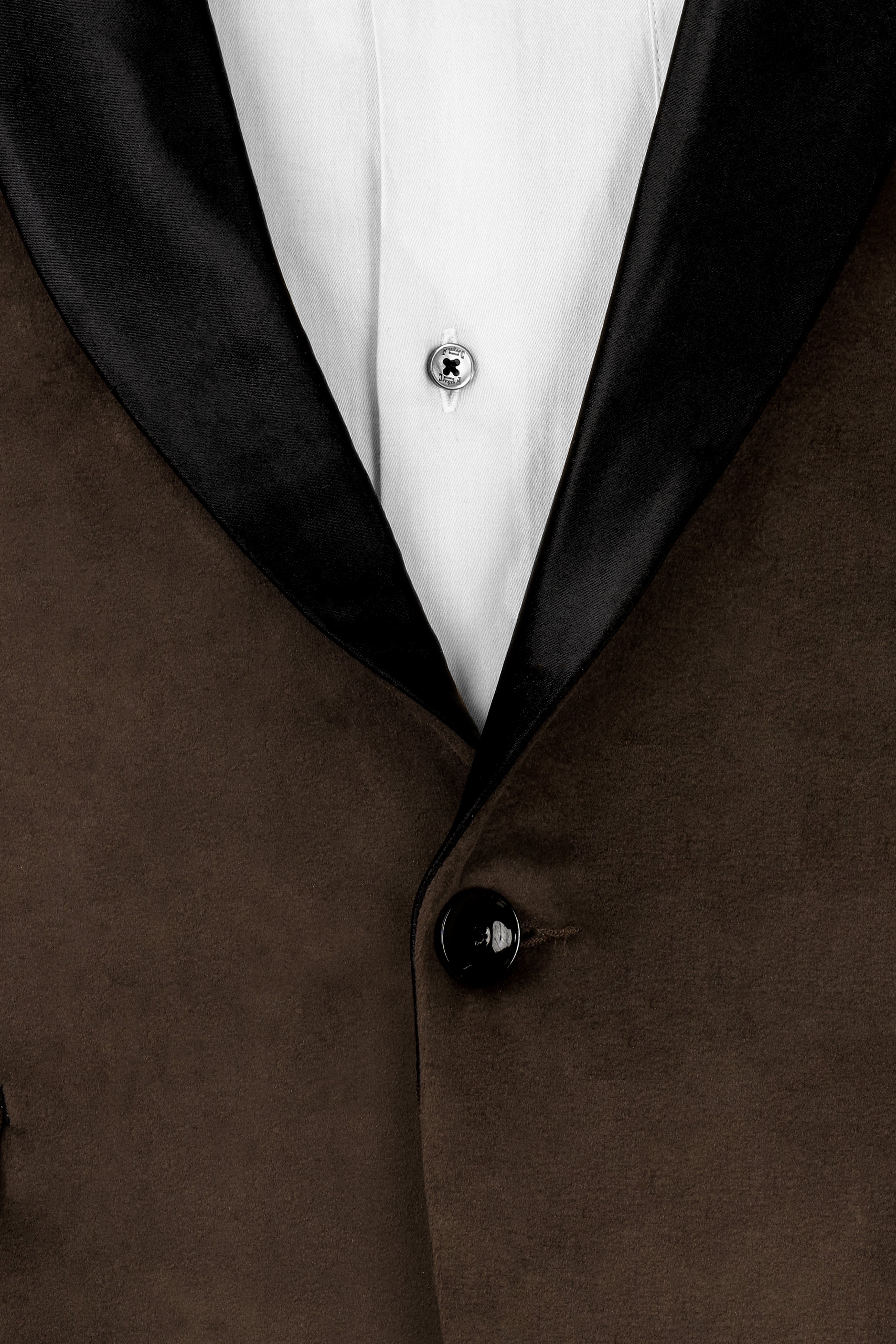 Birch Dark Brown Velvet Tuxedo Designer Blazer