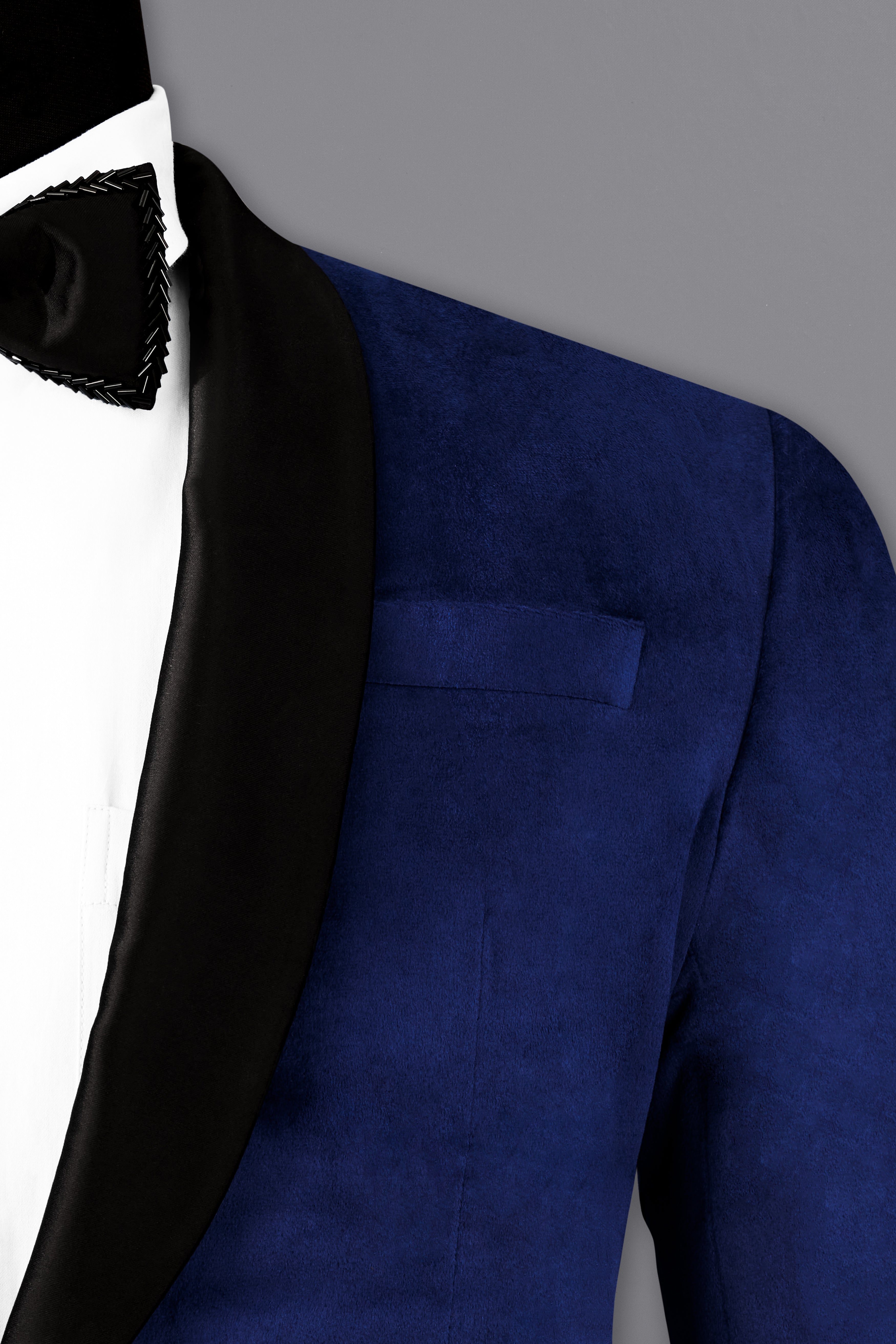 Zodiac Blue Velvet Tuxedo Designer Blazer