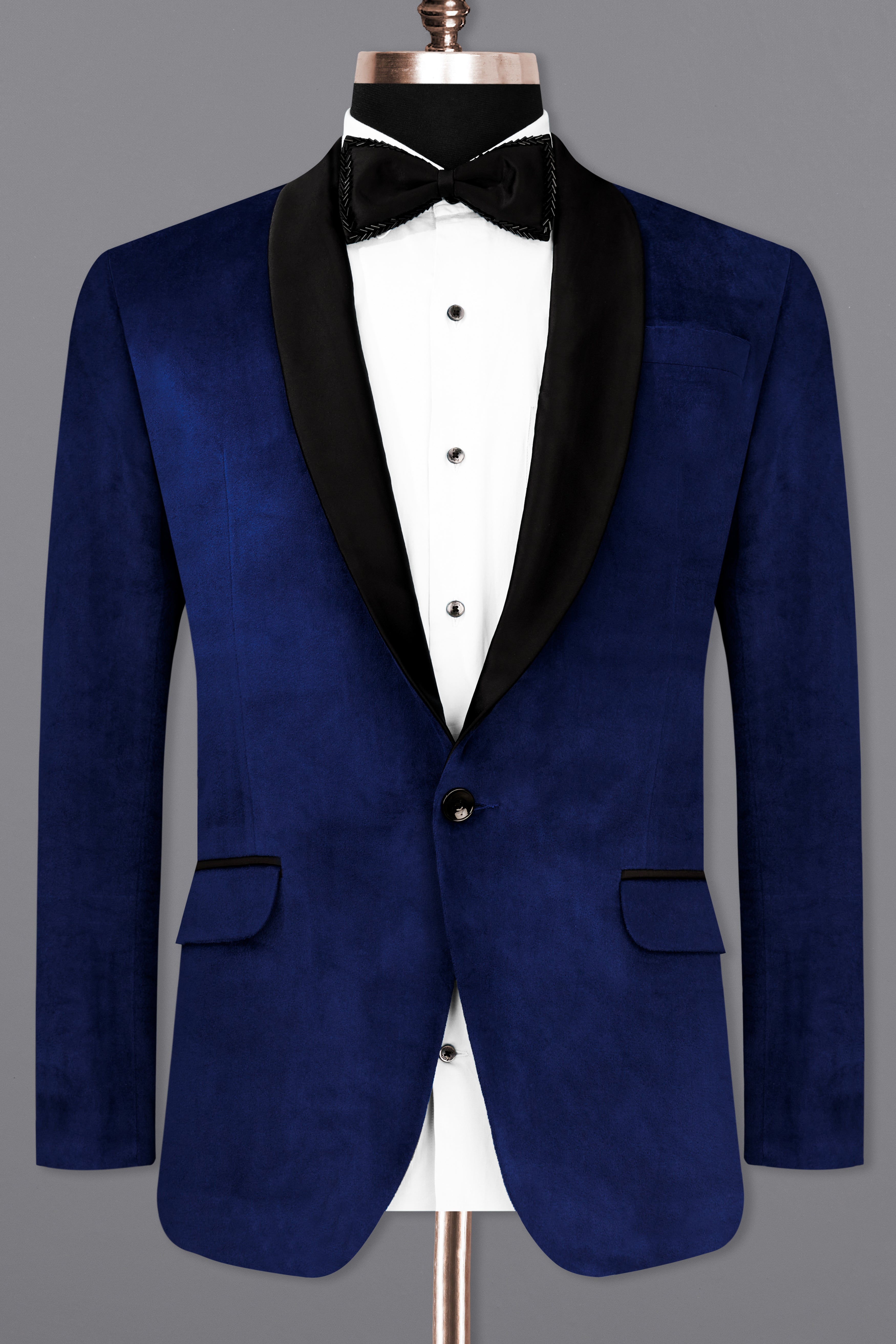 Zodiac Blue Velvet Tuxedo Designer Blazer