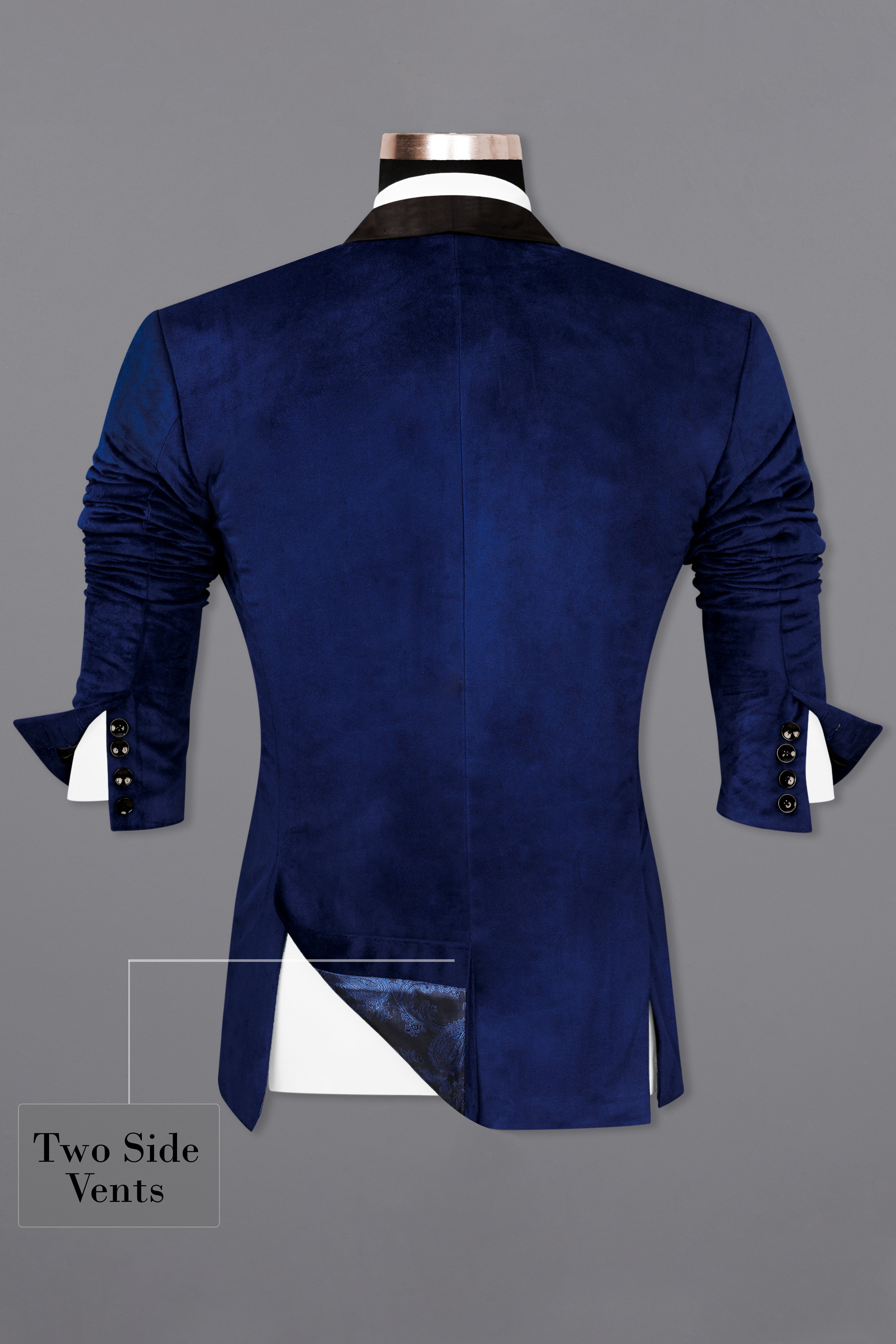 Zodiac Blue Velvet Tuxedo Designer Blazer