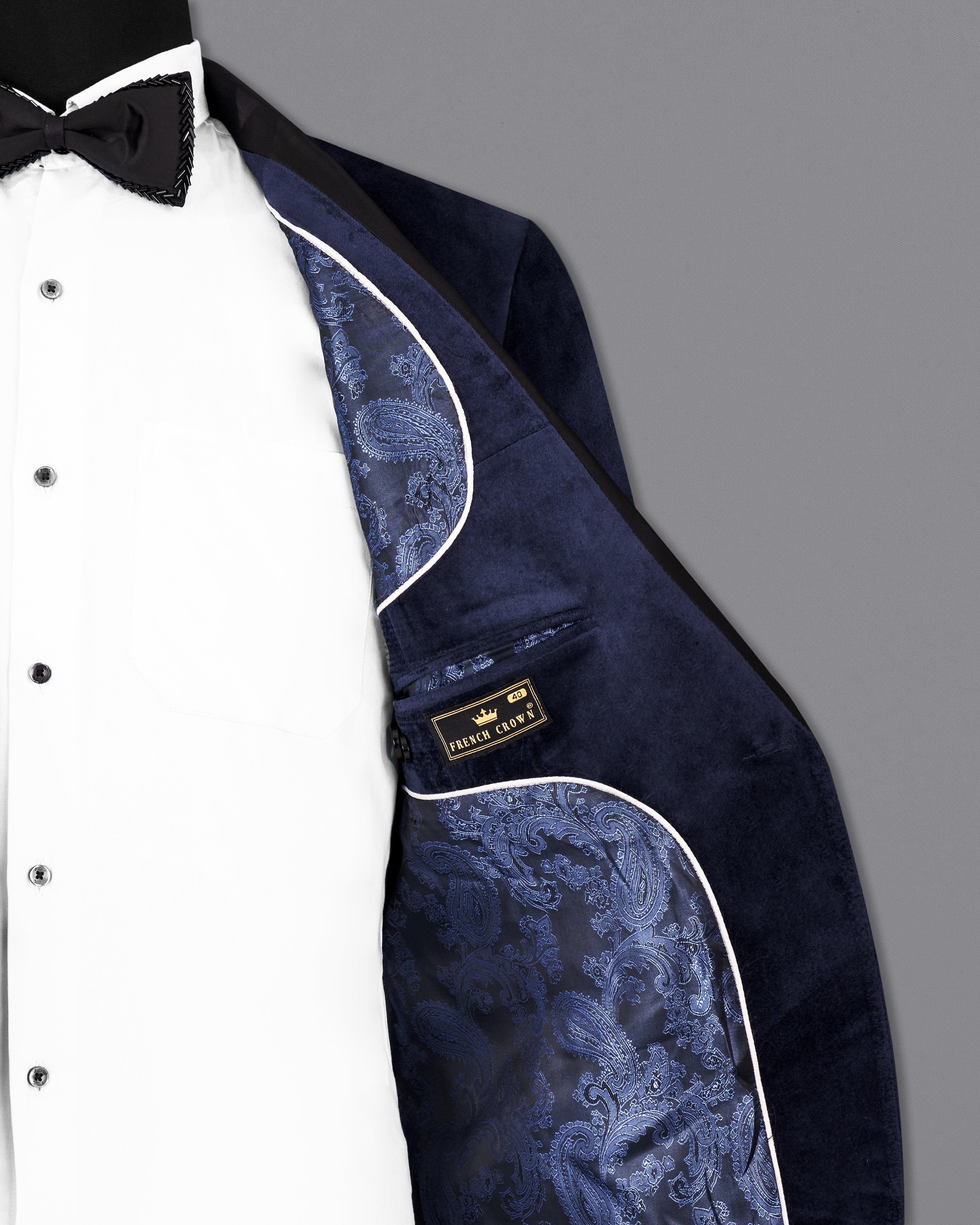 Thunder Blue Velvet Tuxedo Designer Blazer BL2233-BKL-36, BL2233-BKL-38, BL2233-BKL-40, BL2233-BKL-42, BL2233-BKL-44, BL2233-BKL-46, BL2233-BKL-48, BL2233-BKL-50, BL2233-BKL-52, BL2233-BKL-54, BL2233-BKL-56, BL2233-BKL-58, BL2233-BKL-60