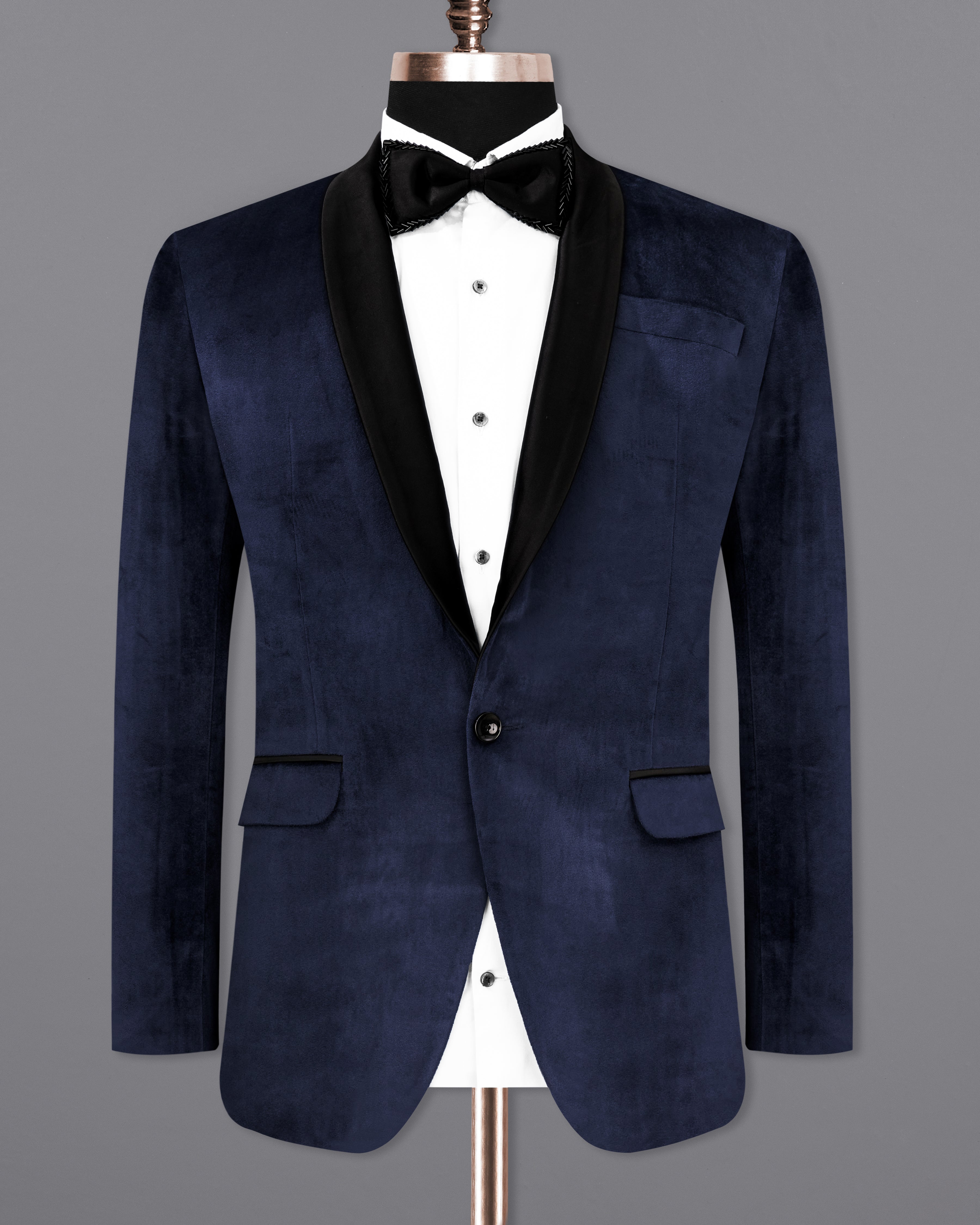 Thunder Blue Velvet Tuxedo Designer Blazer