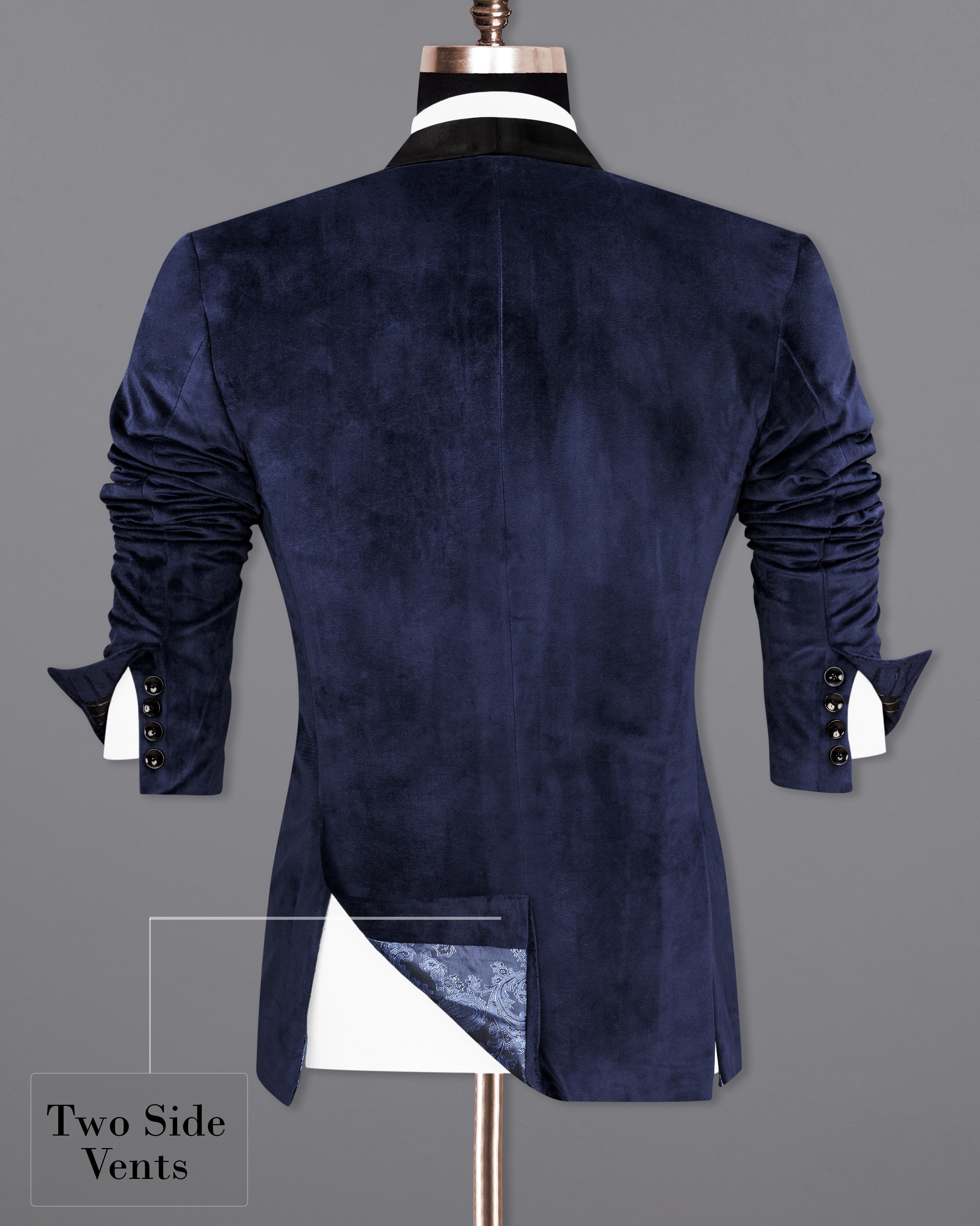 Thunder Blue Velvet Tuxedo Designer Blazer BL2233-BKL-36, BL2233-BKL-38, BL2233-BKL-40, BL2233-BKL-42, BL2233-BKL-44, BL2233-BKL-46, BL2233-BKL-48, BL2233-BKL-50, BL2233-BKL-52, BL2233-BKL-54, BL2233-BKL-56, BL2233-BKL-58, BL2233-BKL-60