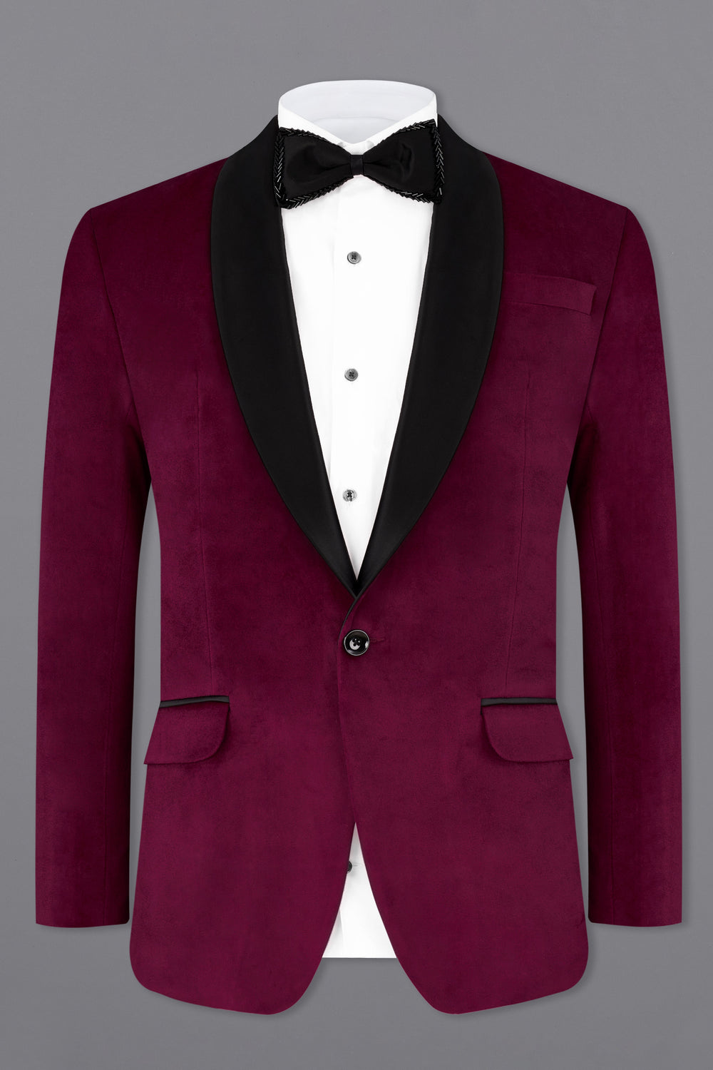 CASTRO MAROON VELVET TUXEDO DESIGNER BLAZER