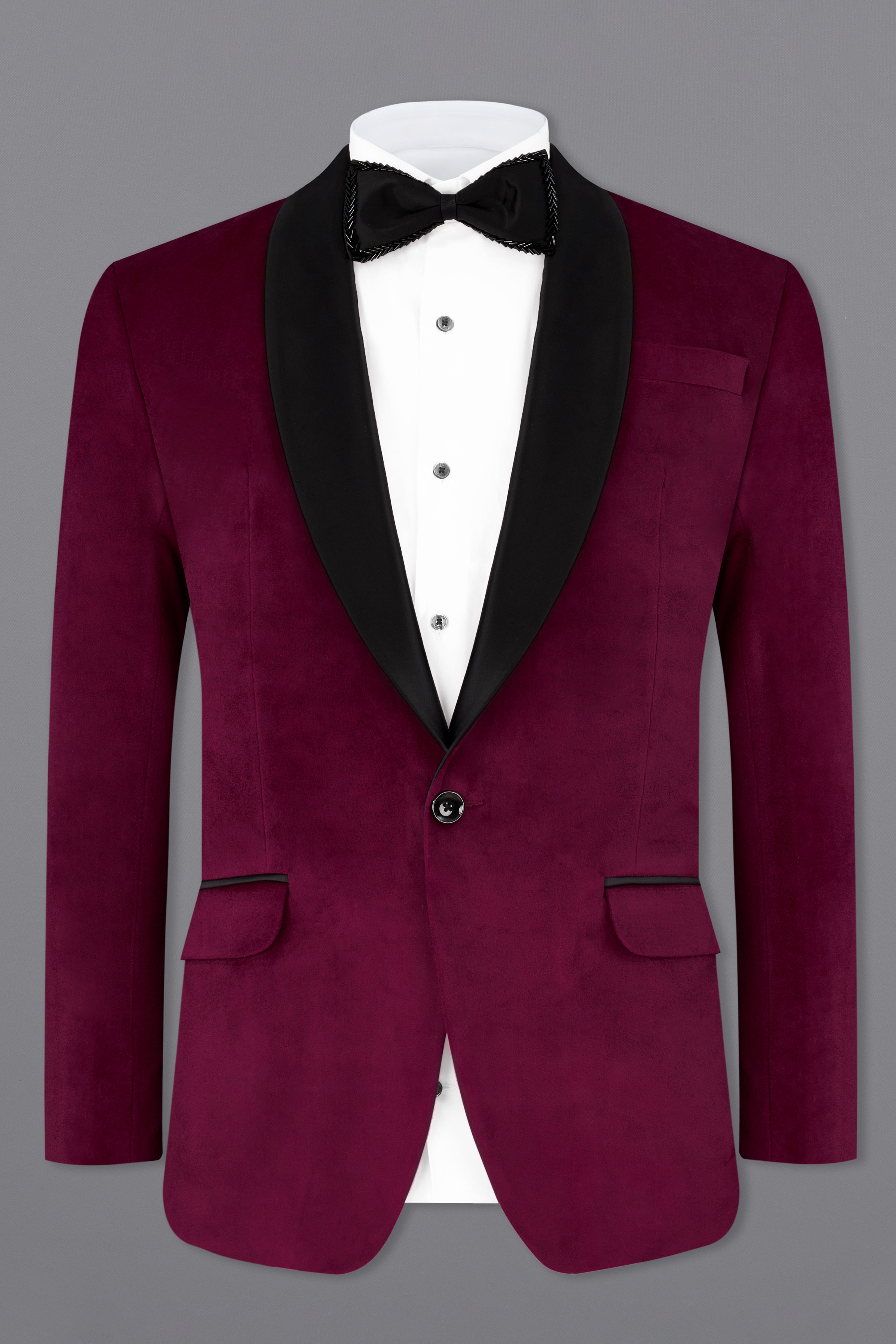 Castro Maroon Velvet Tuxedo Designer Blazer