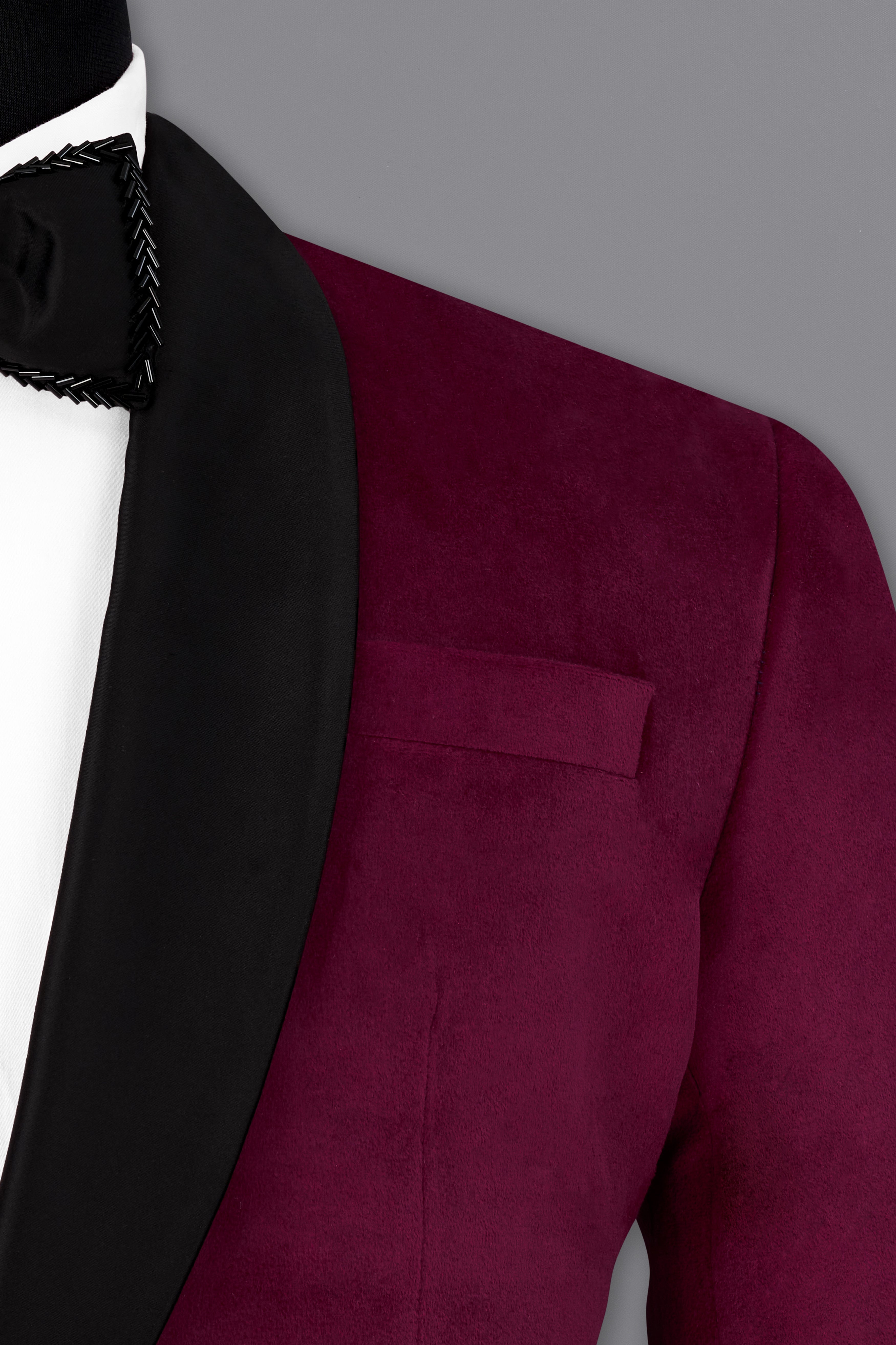 Castro Maroon Velvet Tuxedo Designer Blazer