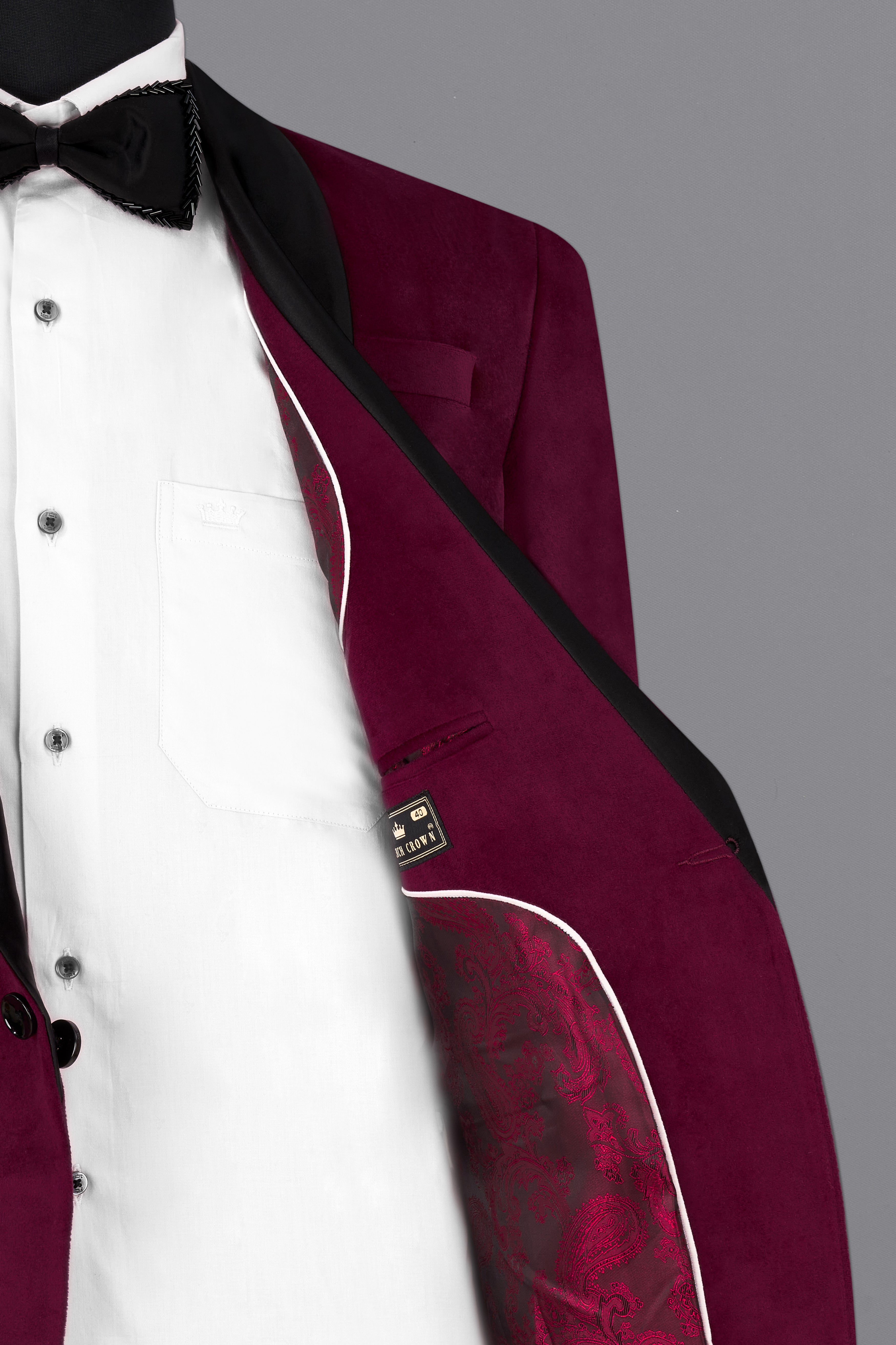 Castro Maroon Velvet Tuxedo Designer Blazer