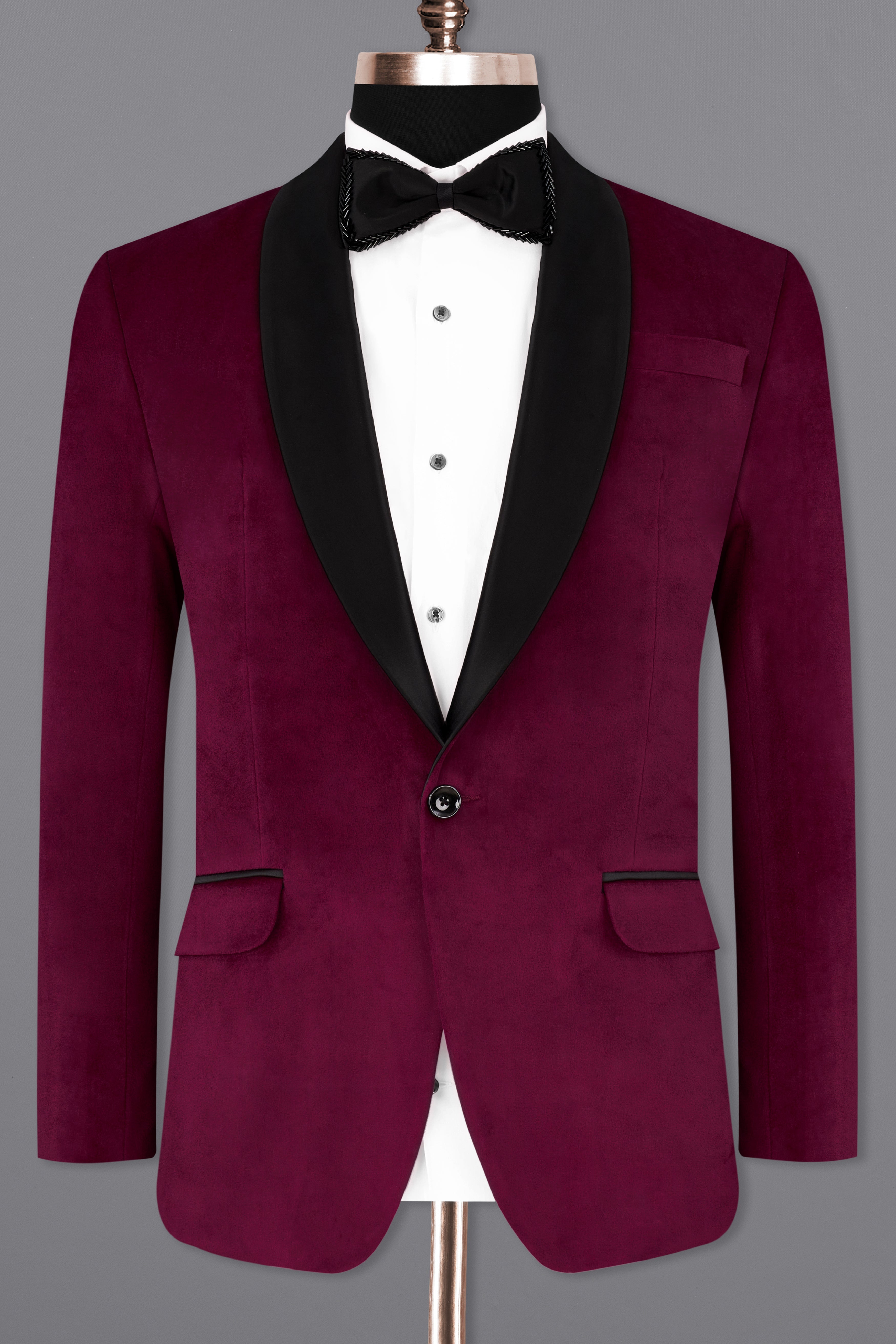 Castro Maroon Velvet Tuxedo Designer Blazer