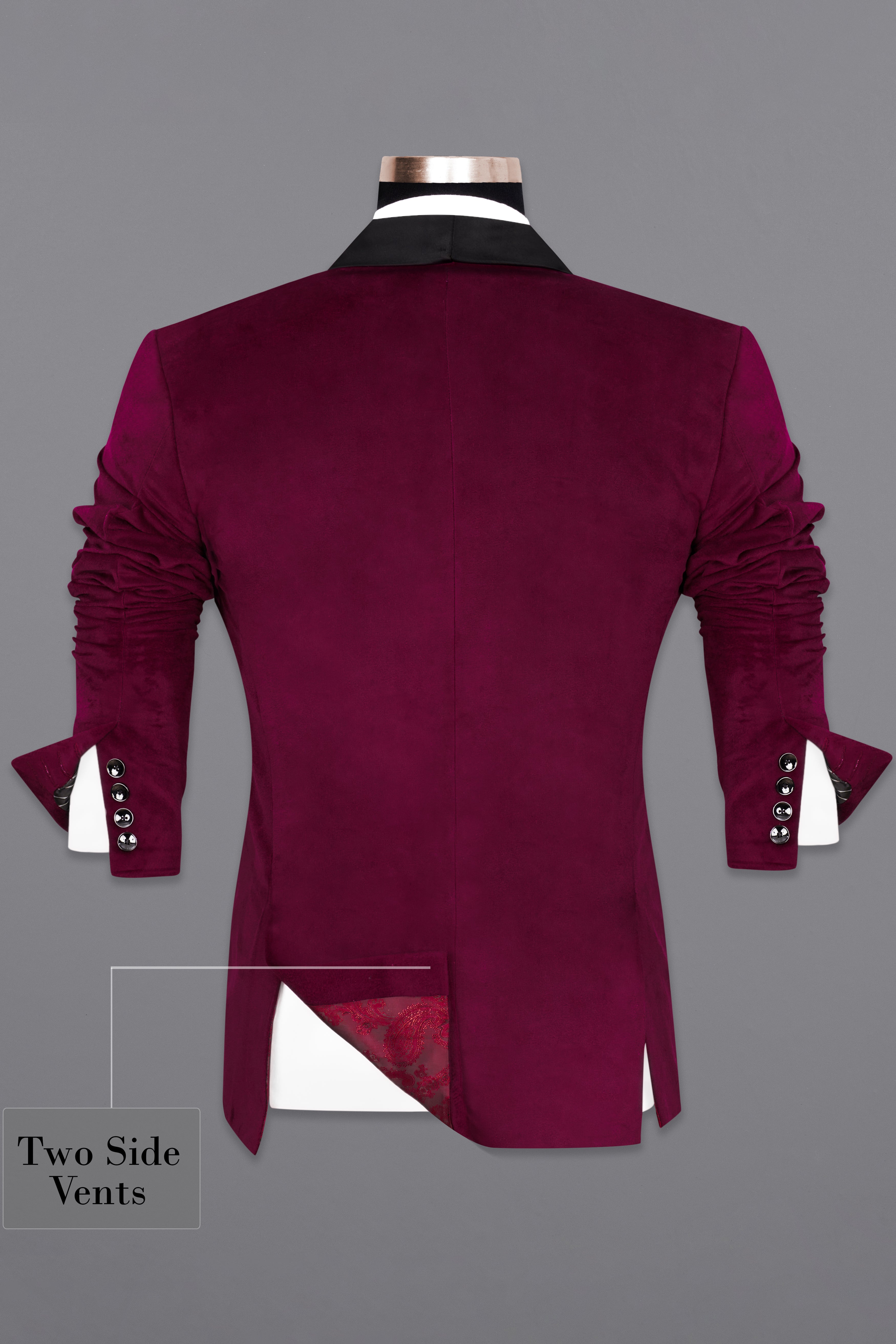 Castro Maroon Velvet Tuxedo Designer Blazer