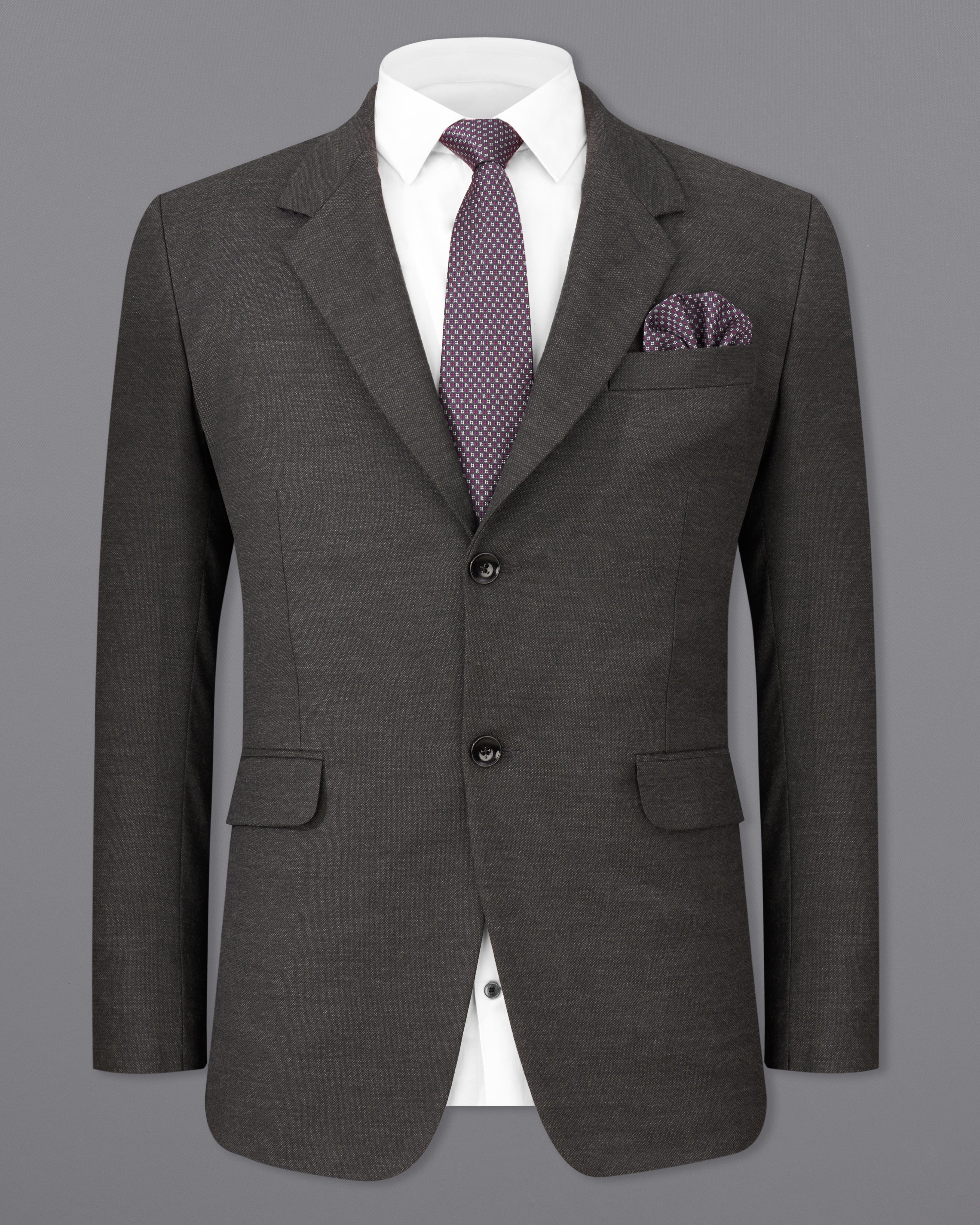 Iridium Gray Wool Rich Single Breasted Blazer