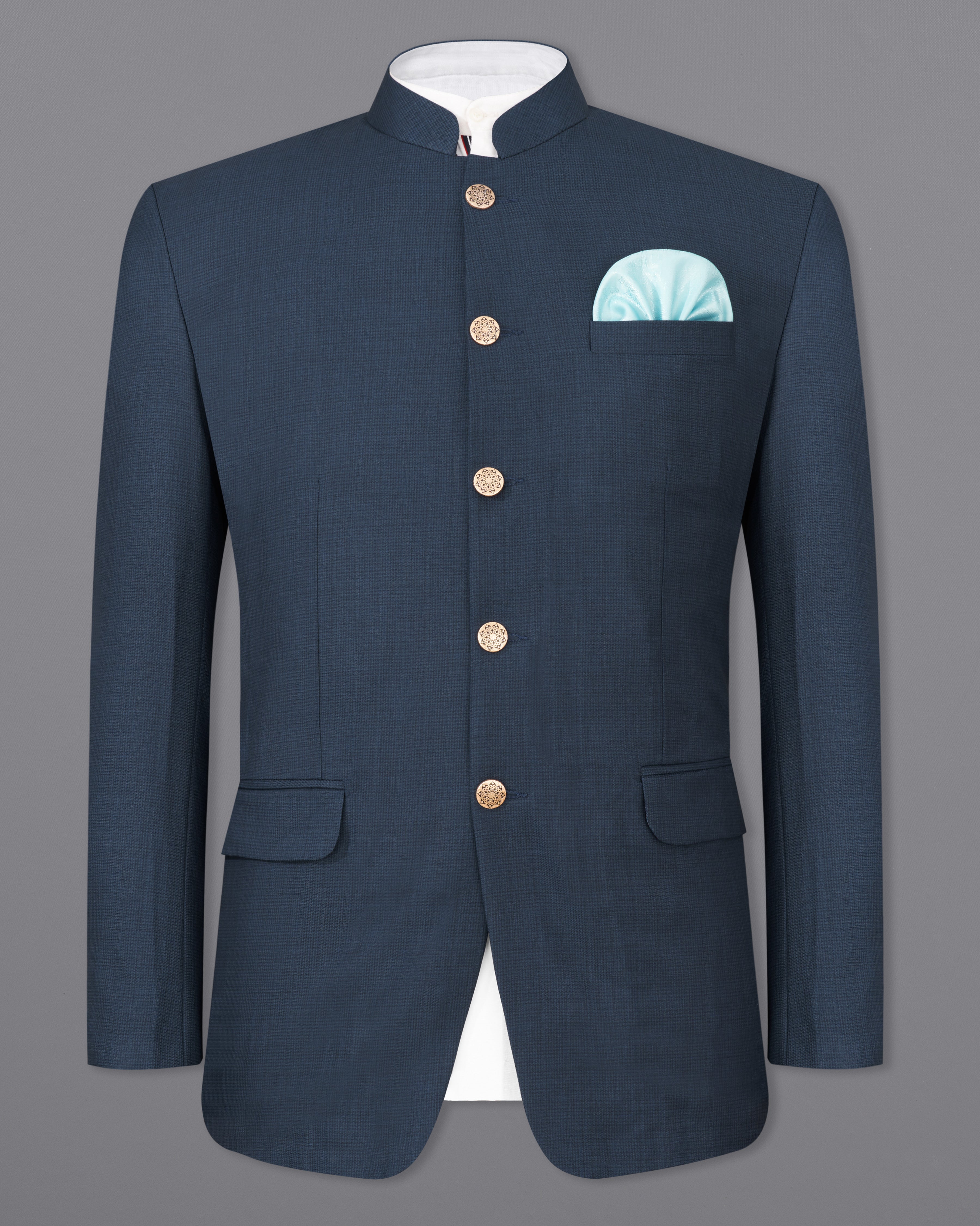 Bunting Blue Bandhgala Blazer