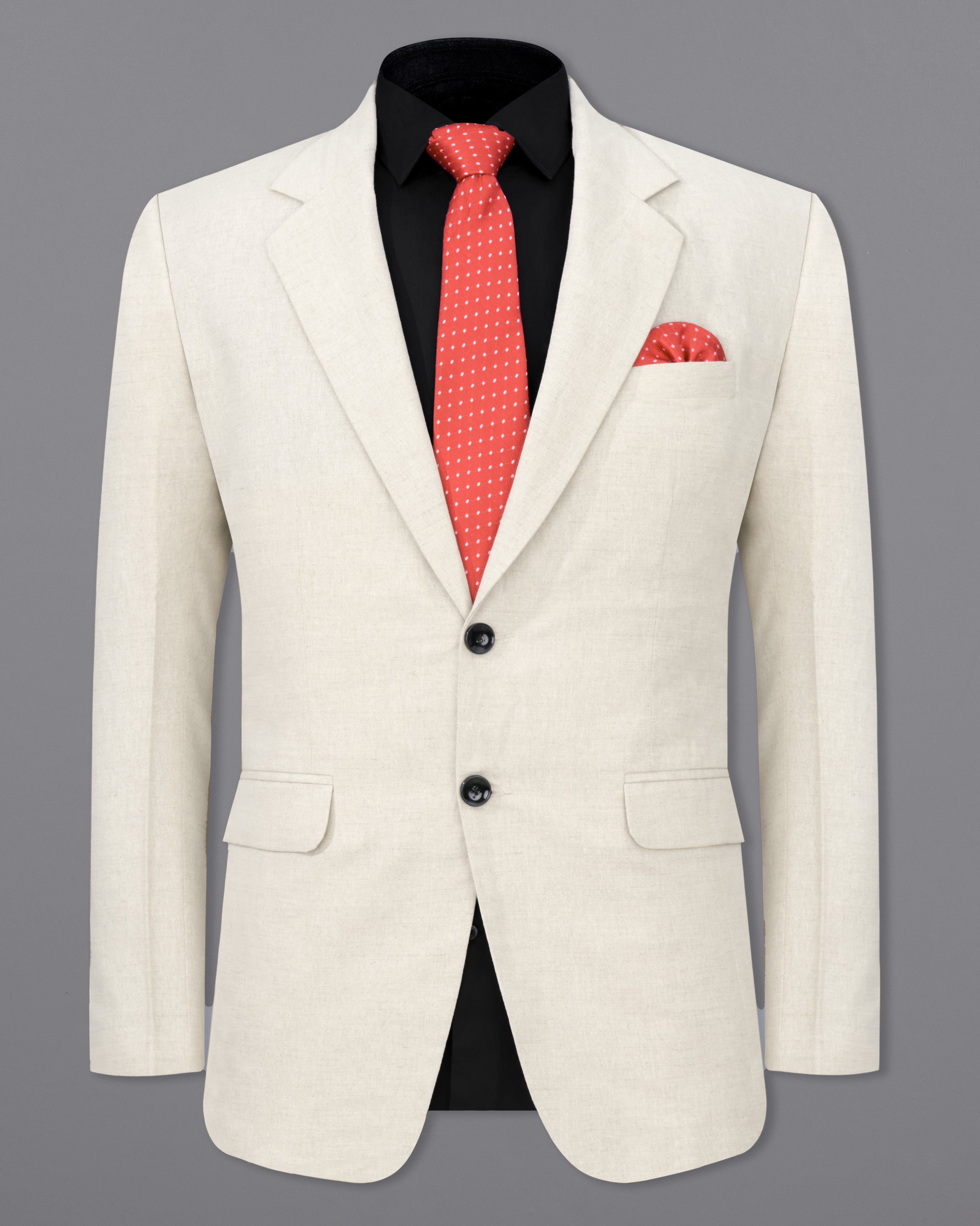 Coral Reef Cream Luxurious Linen Blazer