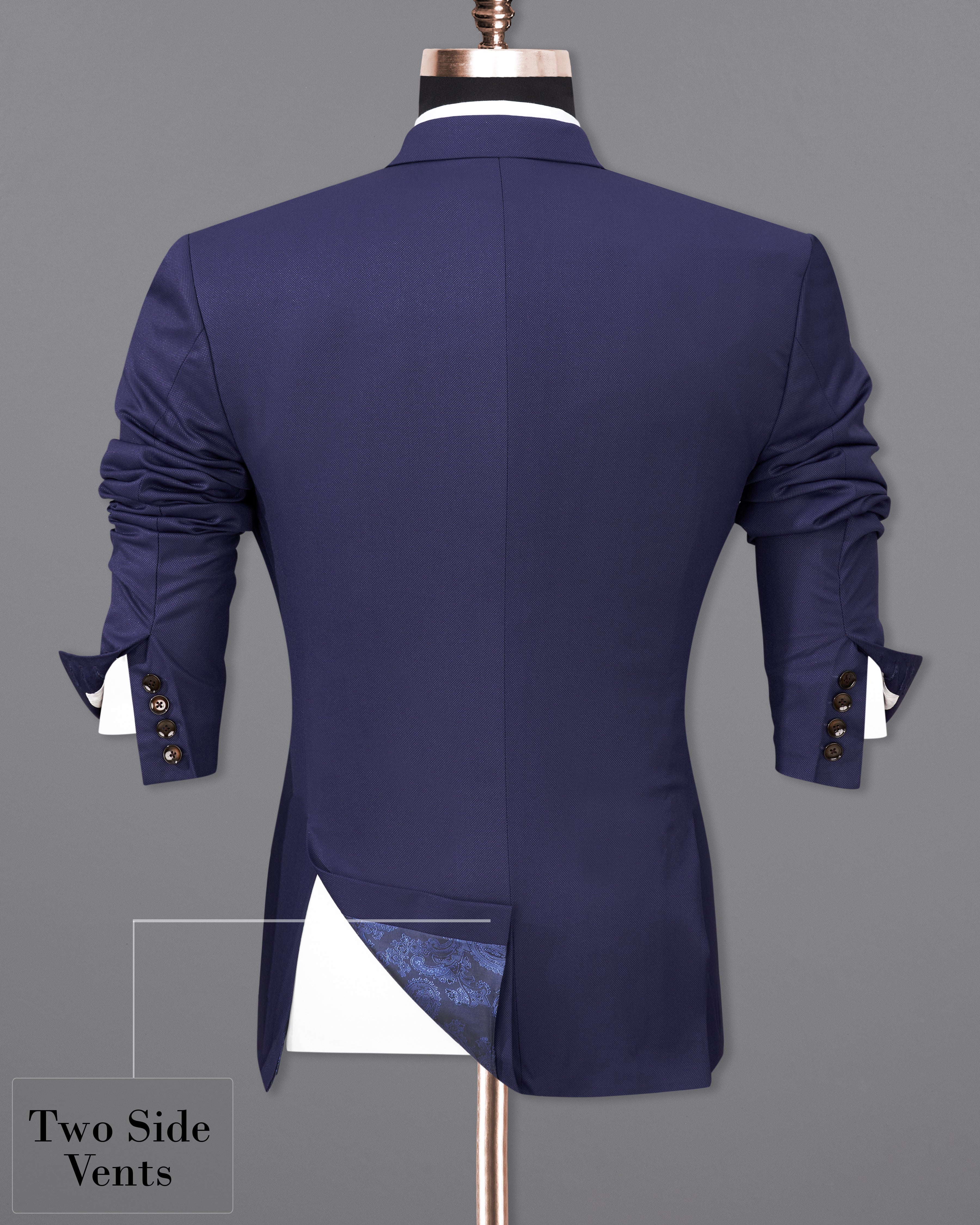 Ebony Clay Navy Blue Double Breasted Blazer