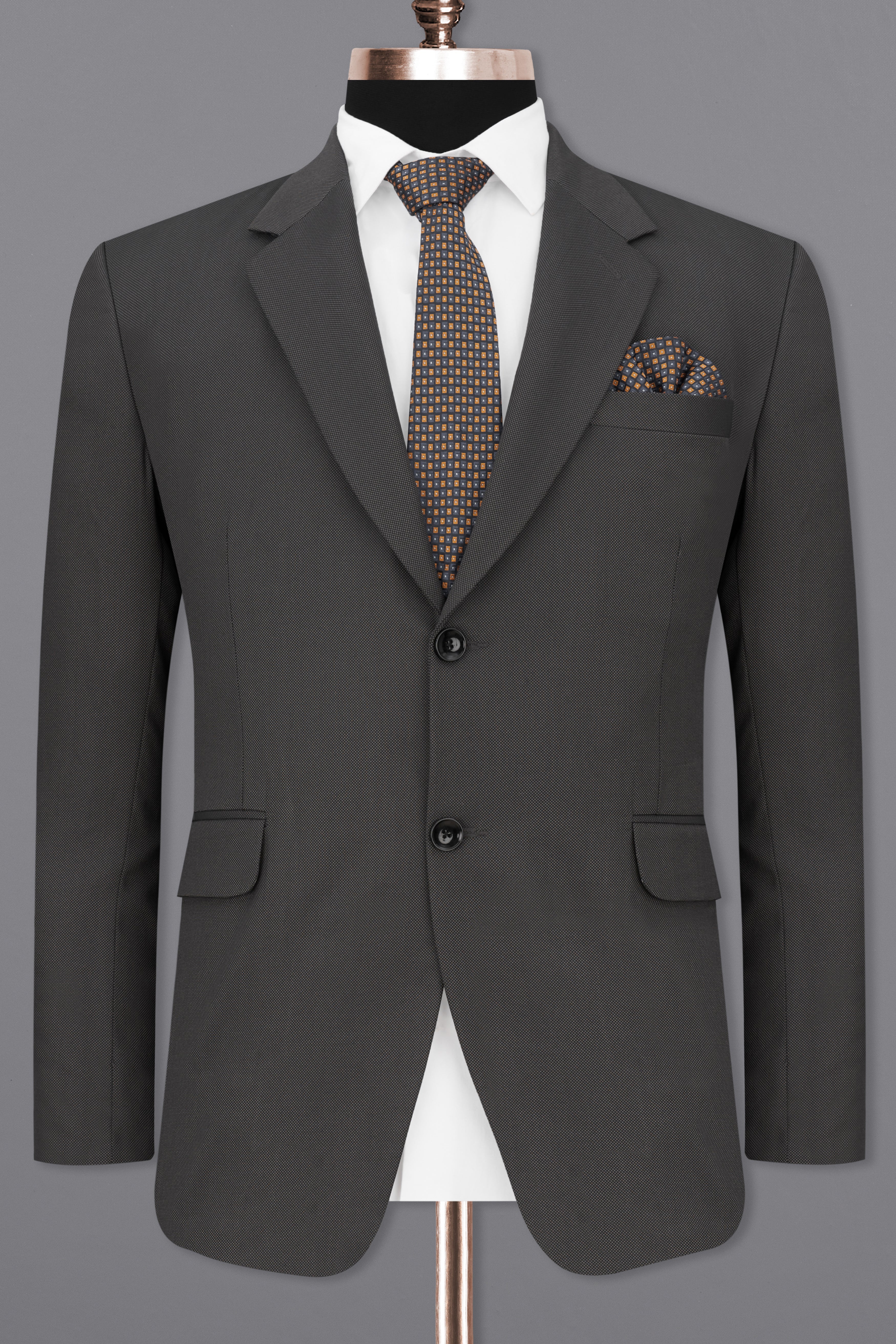 Fuscous Grey Single Breasted Blazer